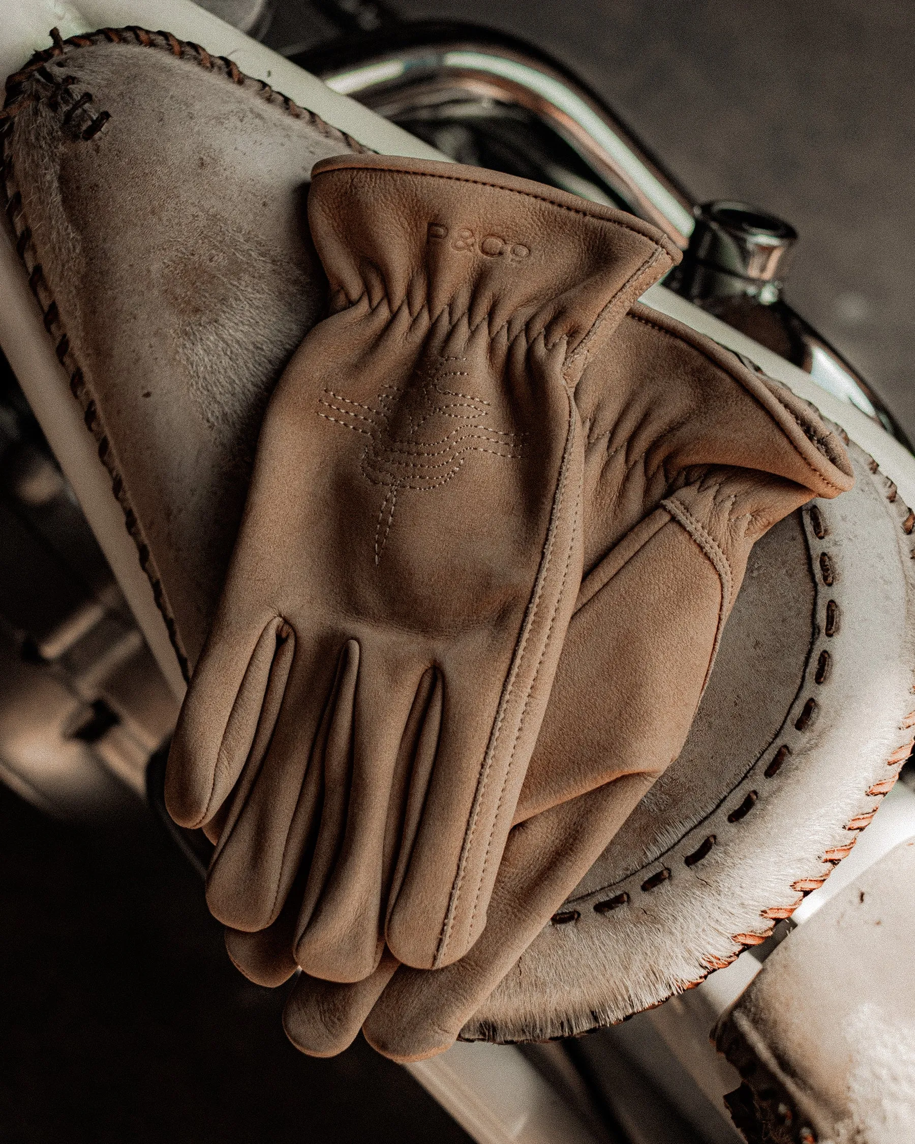 Colt Suede Riding Gloves - Tan sold by P & Co product image thumbnail 5
