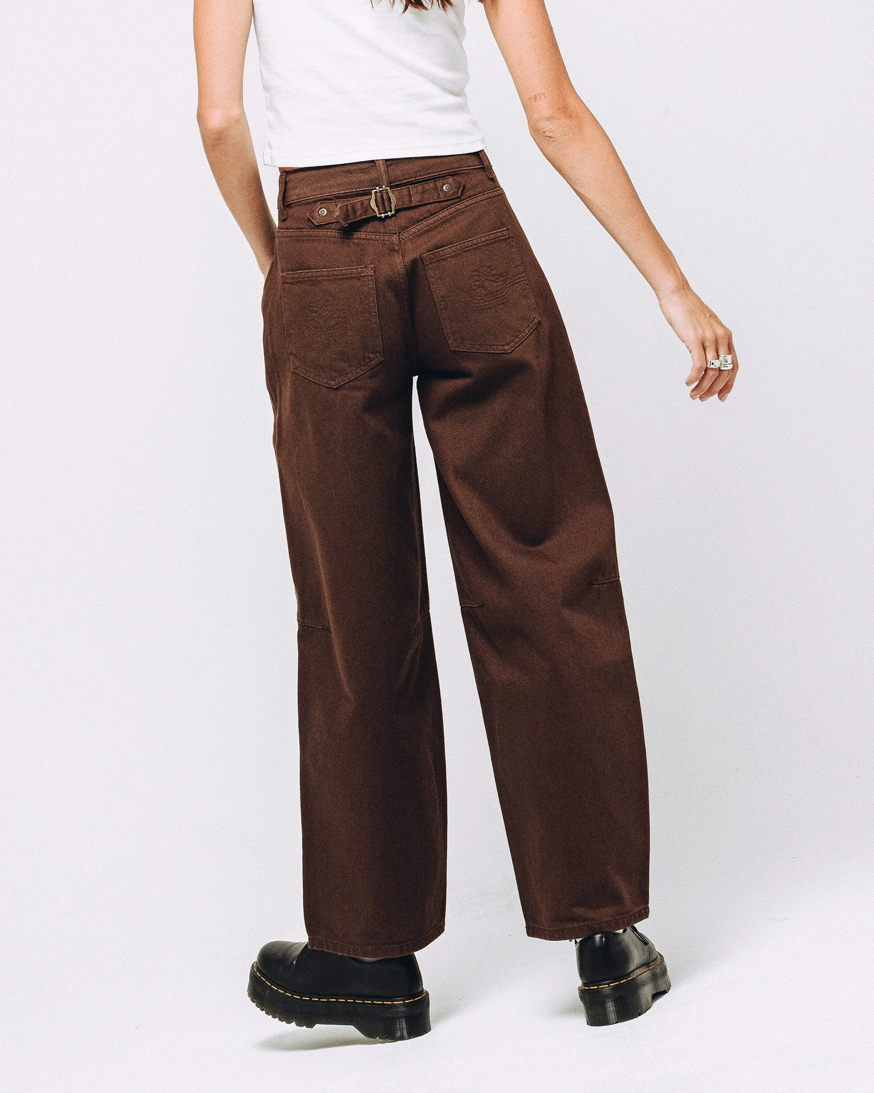 Grace Barrel Leg Jean - Washed Brown sold by P & Co product image thumbnail 4