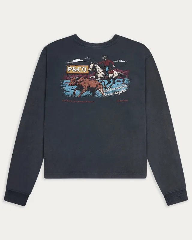 Western Wear Unisex Longsleeve T-Shirt - Acid Wash sold by P & Co