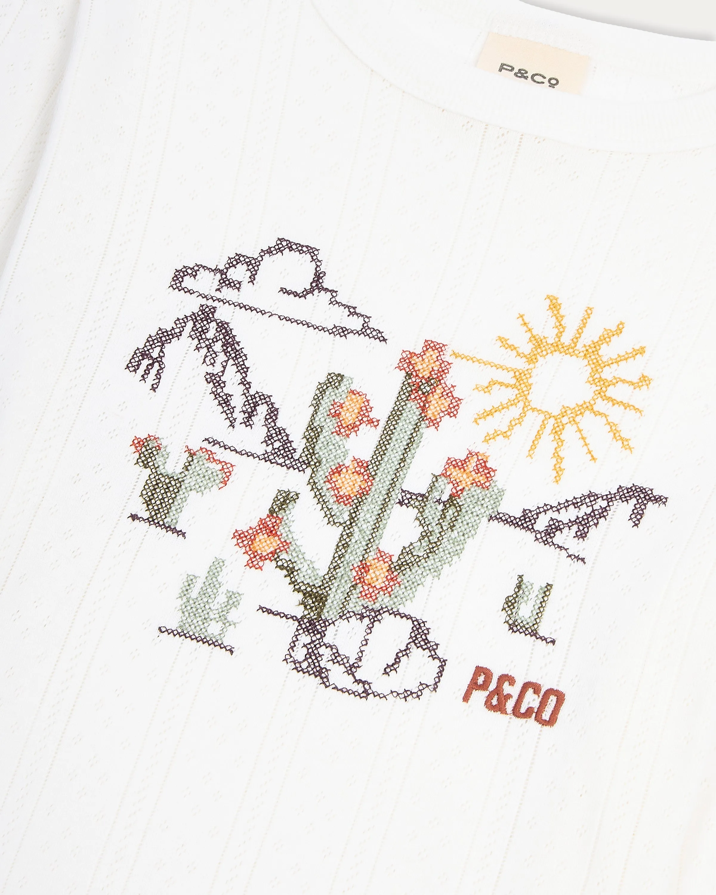 Desert Flora Embroidered Longsleeve - White sold by P & Co product image thumbnail 5