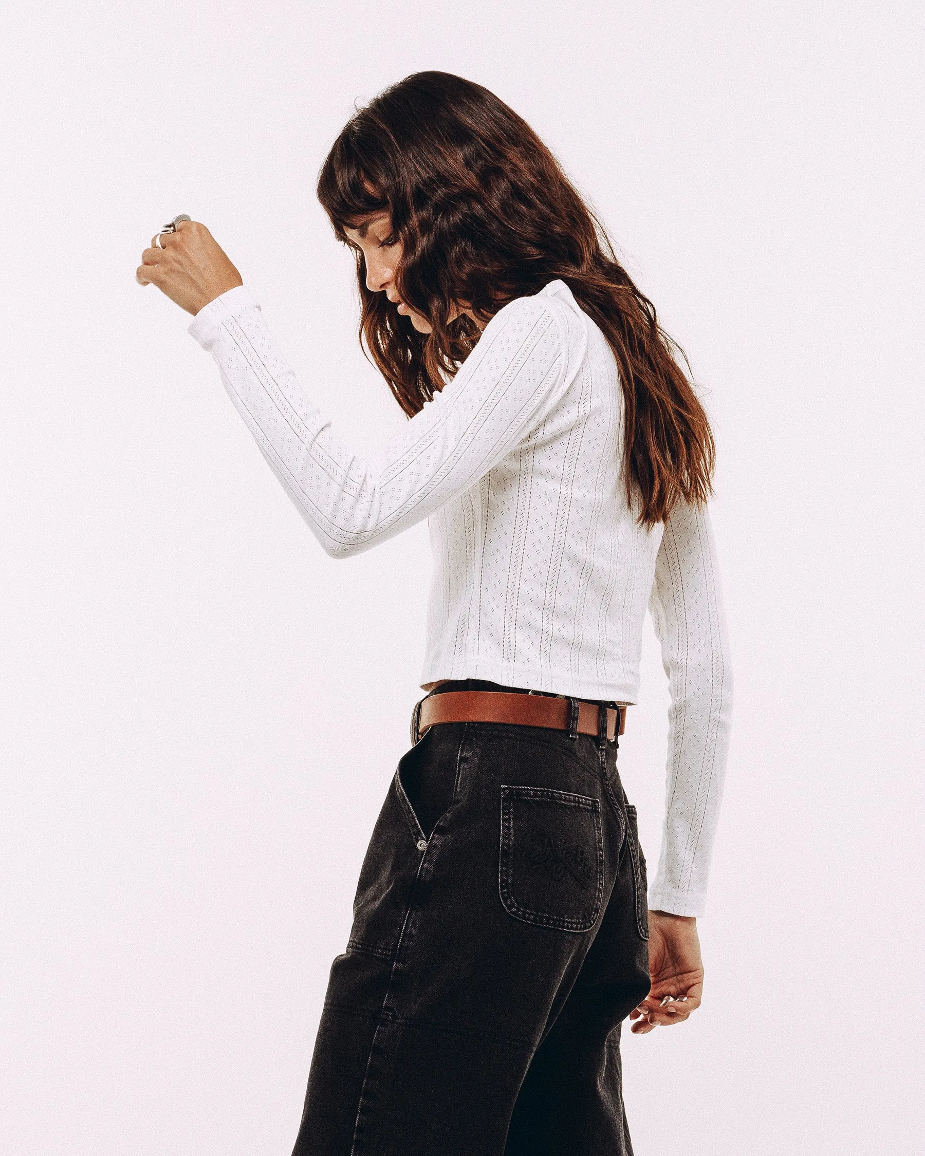 Desert Flora Embroidered Longsleeve - White sold by P & Co product image thumbnail 3