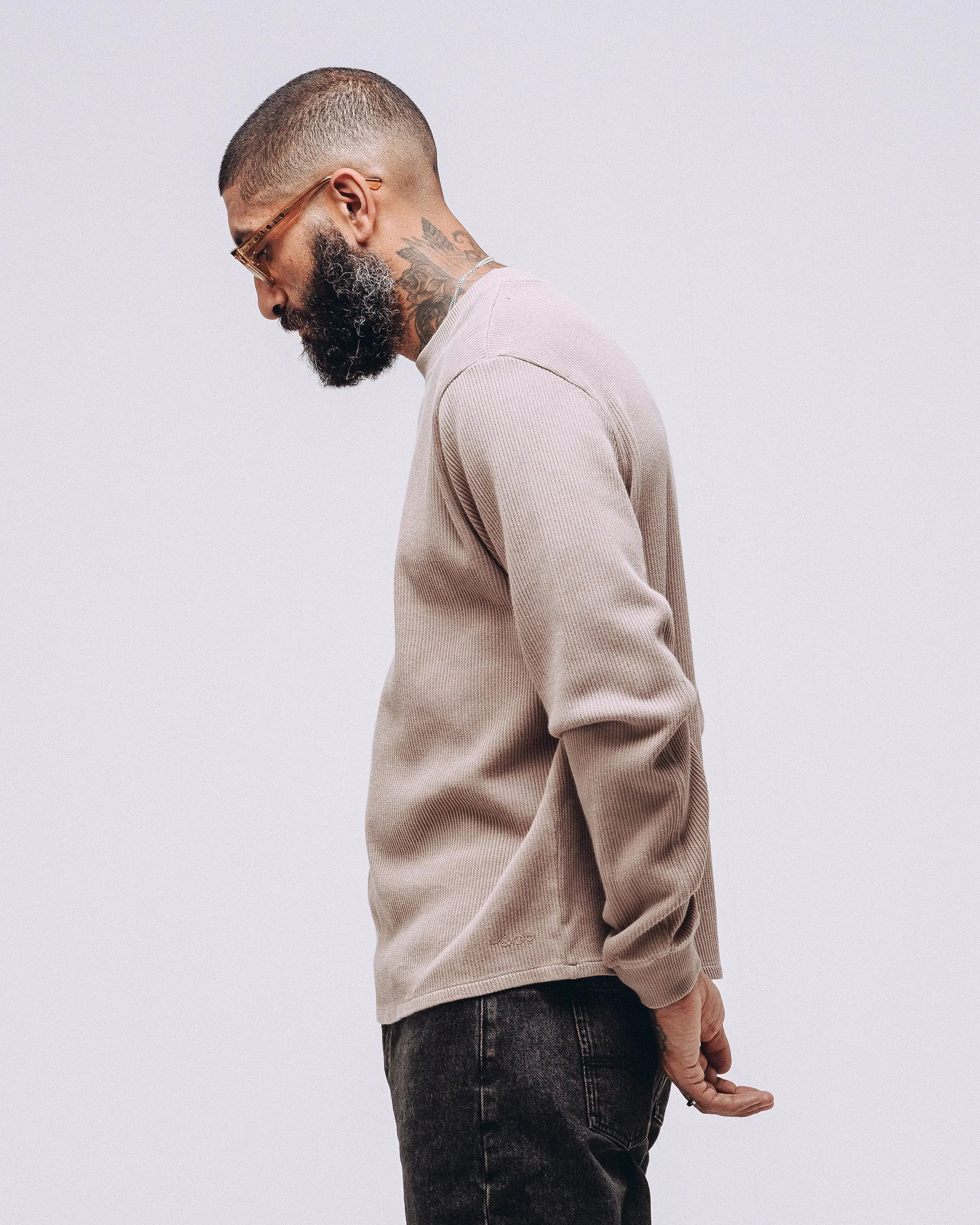 Crafted Ribbed Longsleeve - Tan sold by P & Co product image thumbnail 5