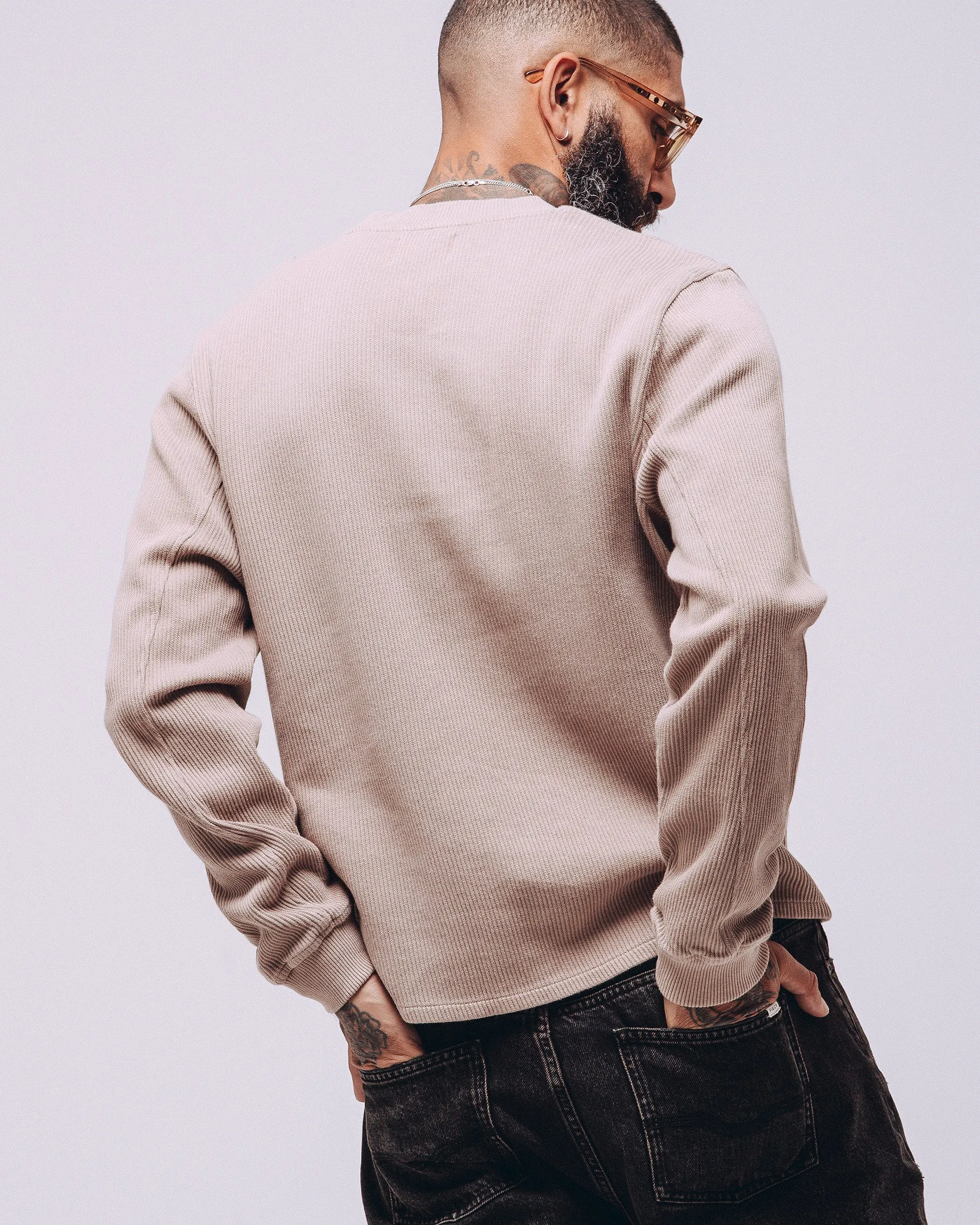 Crafted Ribbed Longsleeve - Tan sold by P & Co product image thumbnail 4