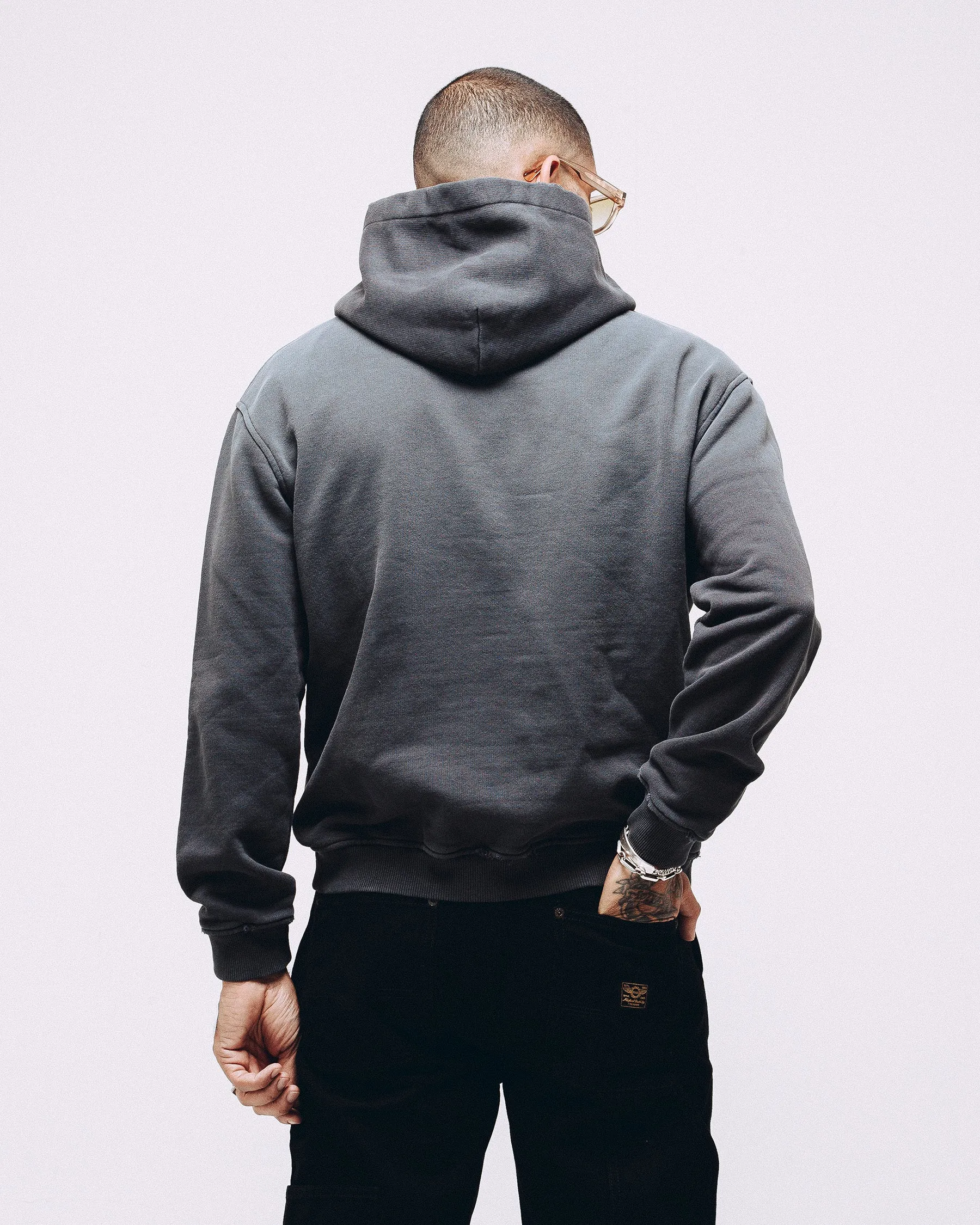 Heavyweight Essential Hoodie - Charcoal sold by P & Co product image thumbnail 3