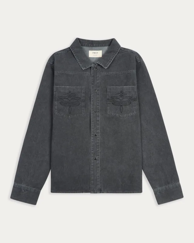 Drifter Overshirt - Washed Black made by P & Co