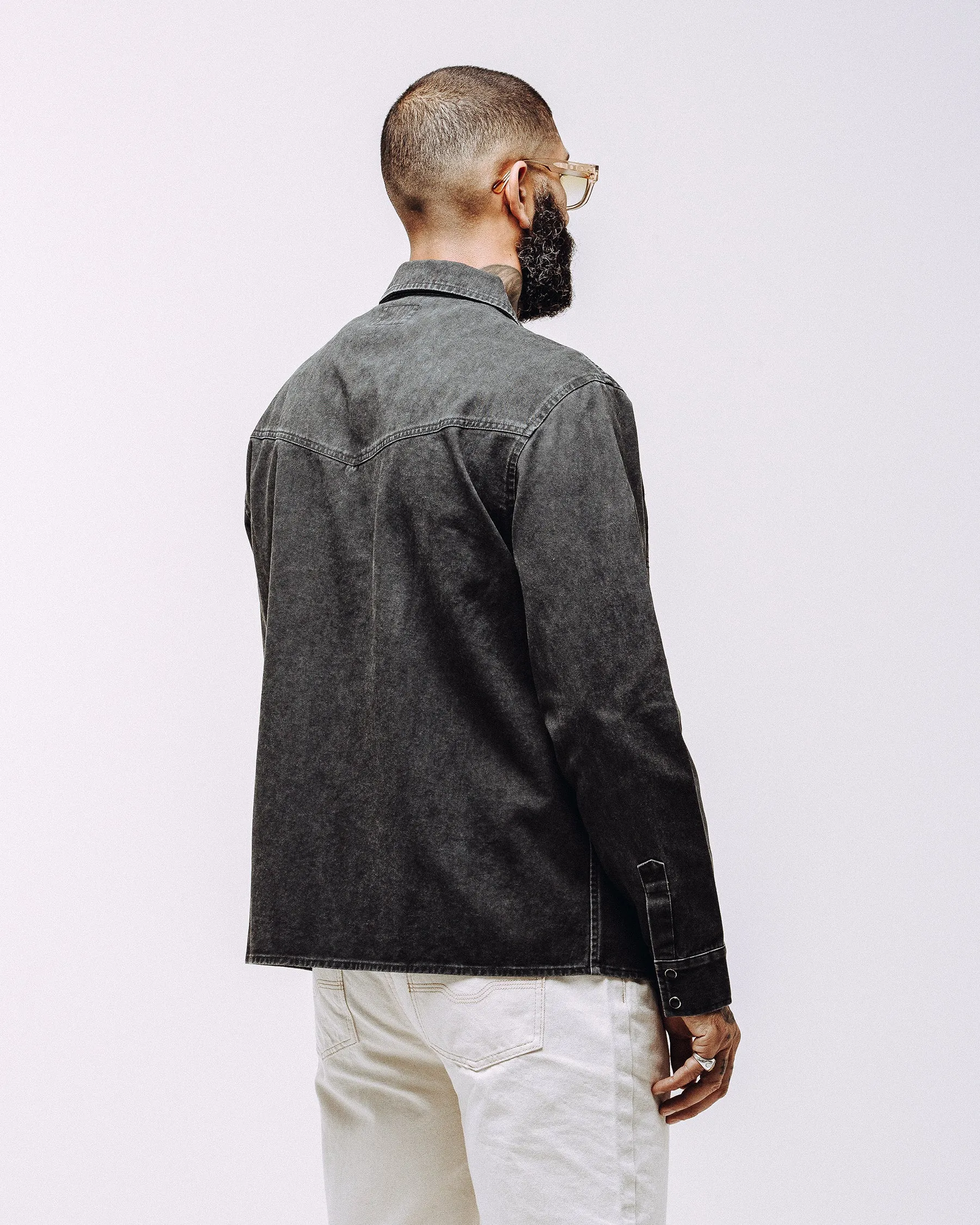 Drifter Overshirt - Washed Black sold by P & Co product image thumbnail 3