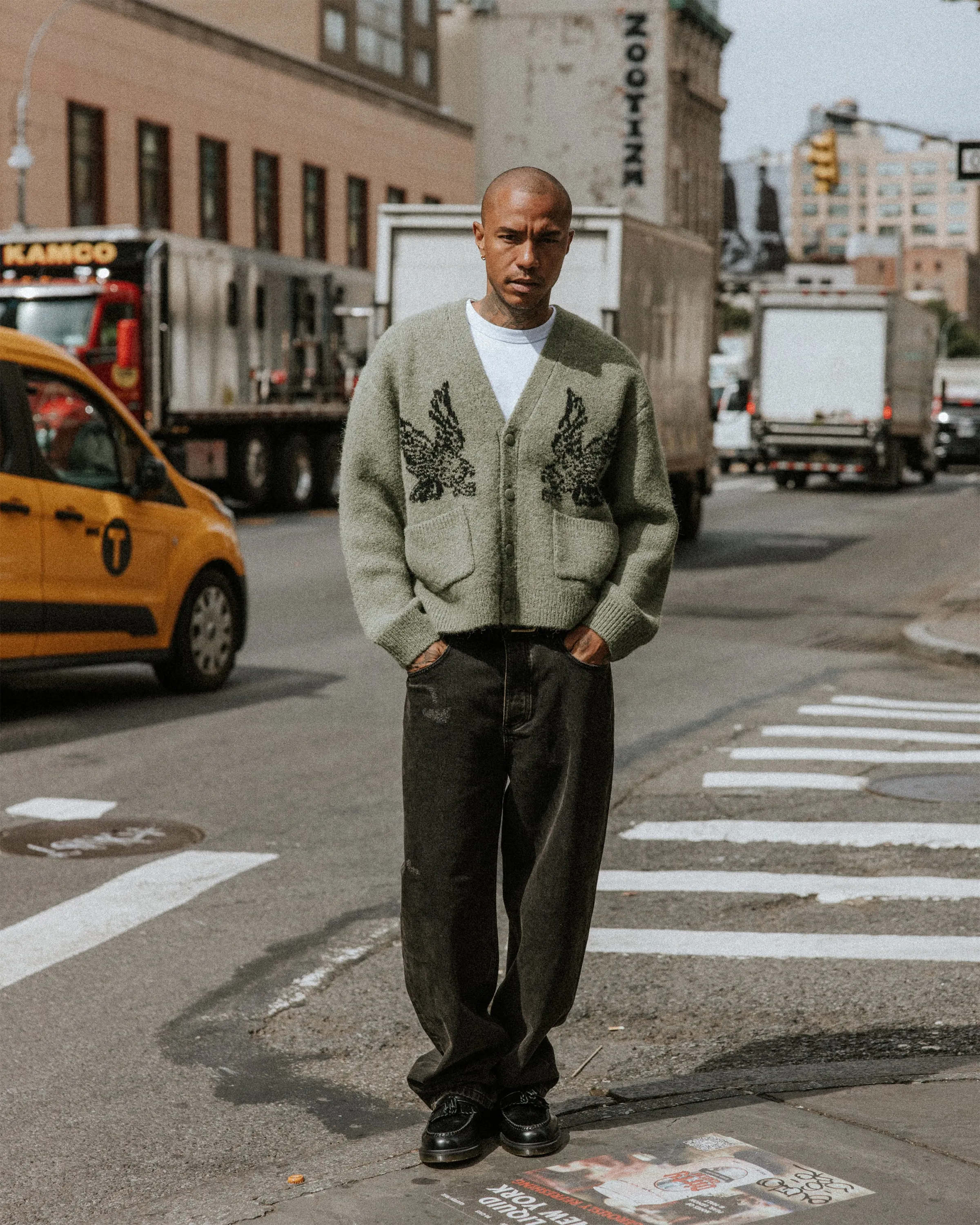 Nelson Brushed Cardigan - Sage sold by P & Co