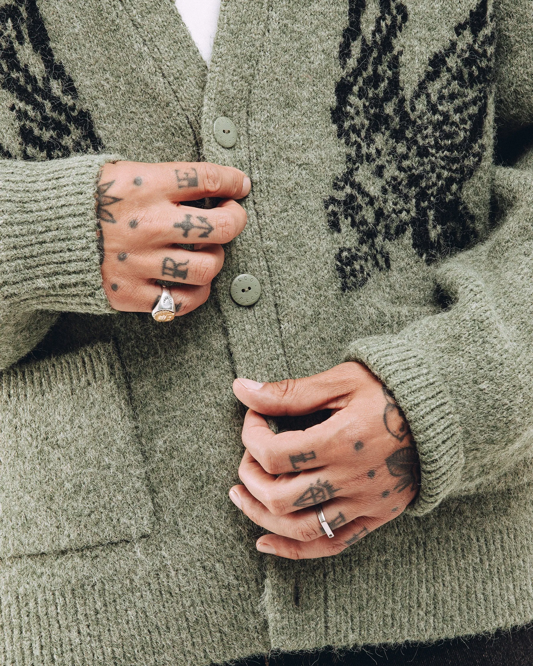 Nelson Brushed Cardigan - Sage sold by P & Co product image thumbnail 4