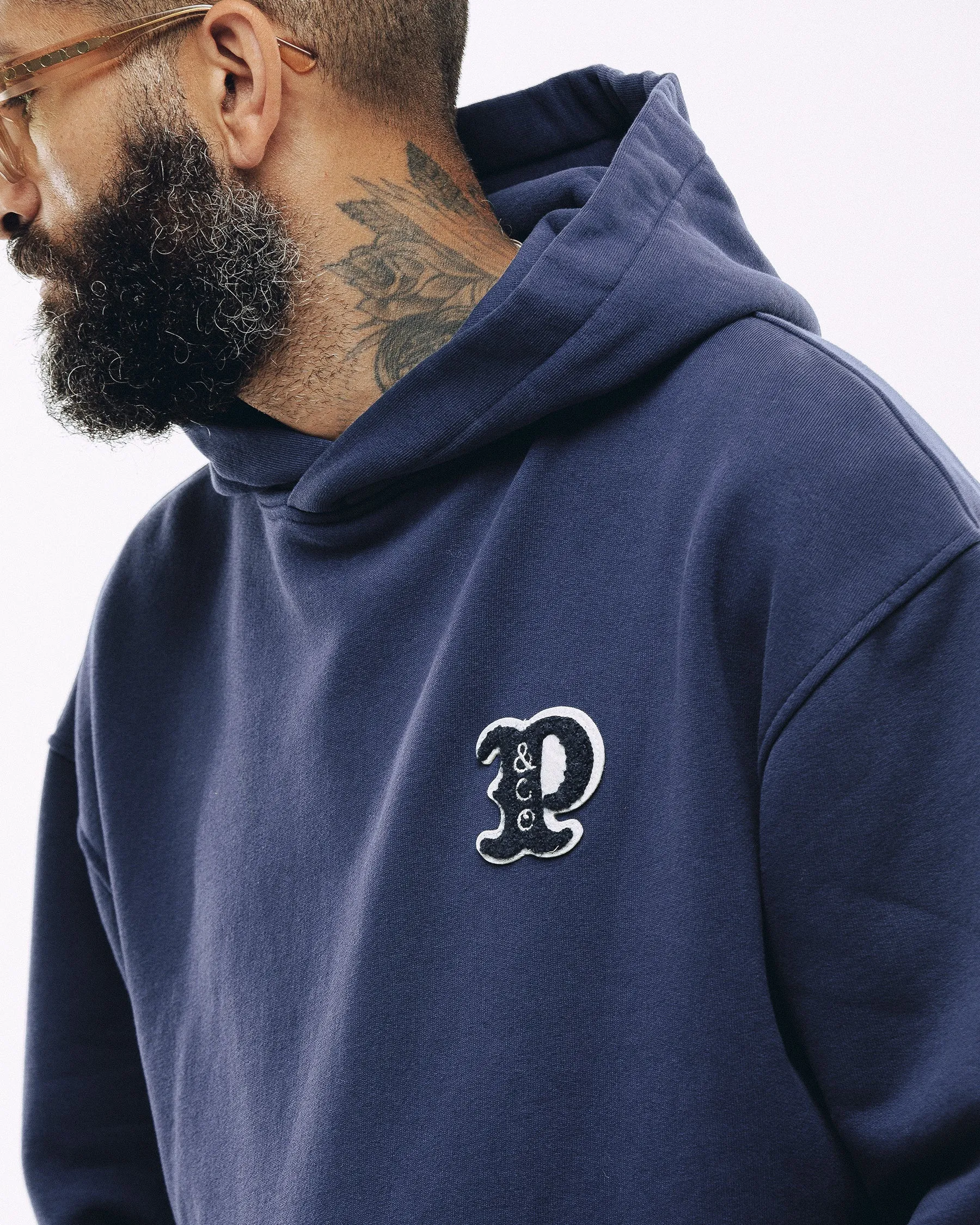 Varsity Heavyweight Hoodie - Navy sold by P & Co product image thumbnail 3