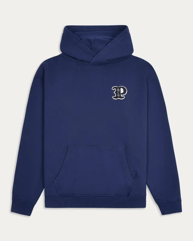 Varsity Heavyweight Hoodie - Navy sold by P & Co