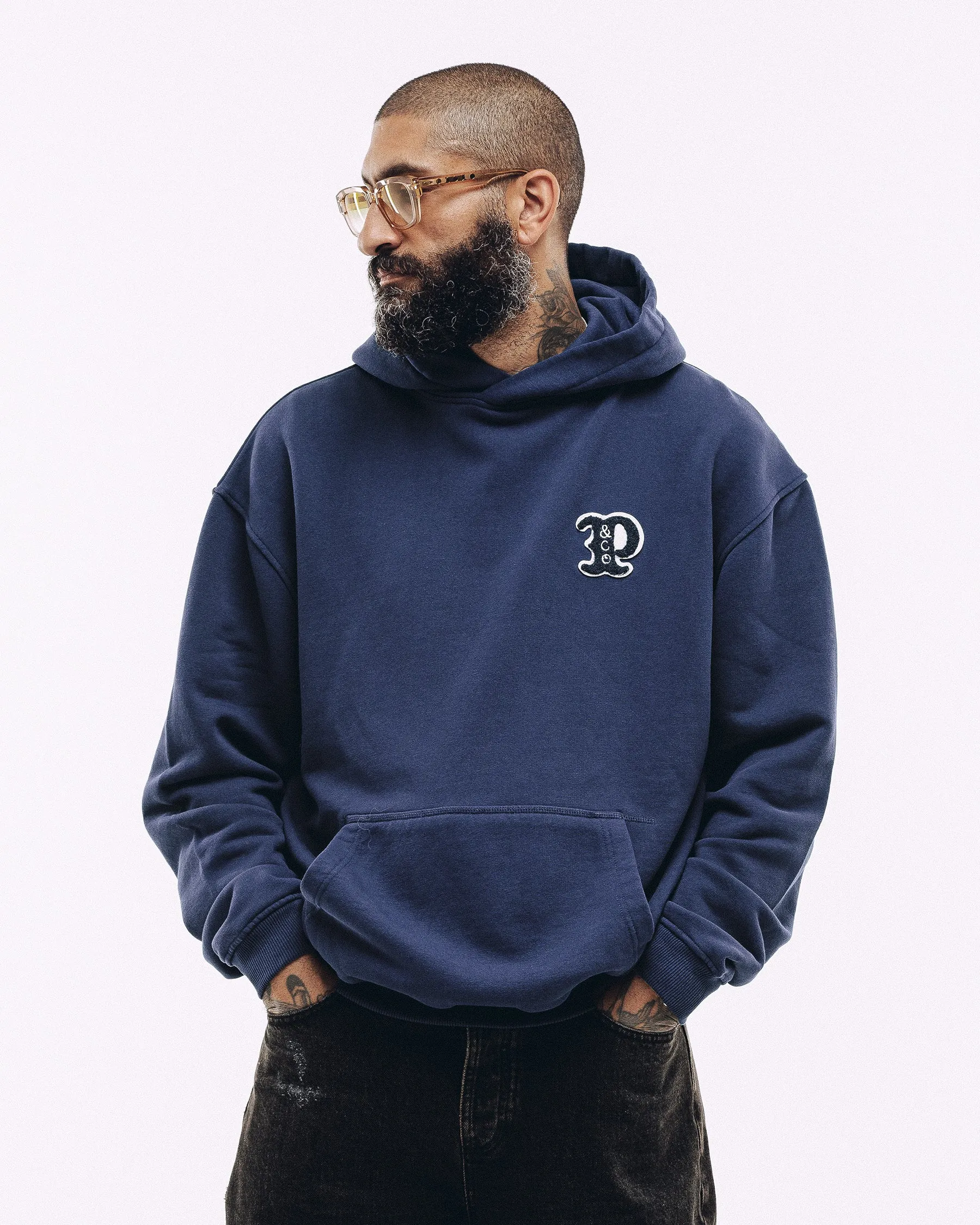 Varsity Heavyweight Hoodie - Navy sold by P & Co product image thumbnail 2