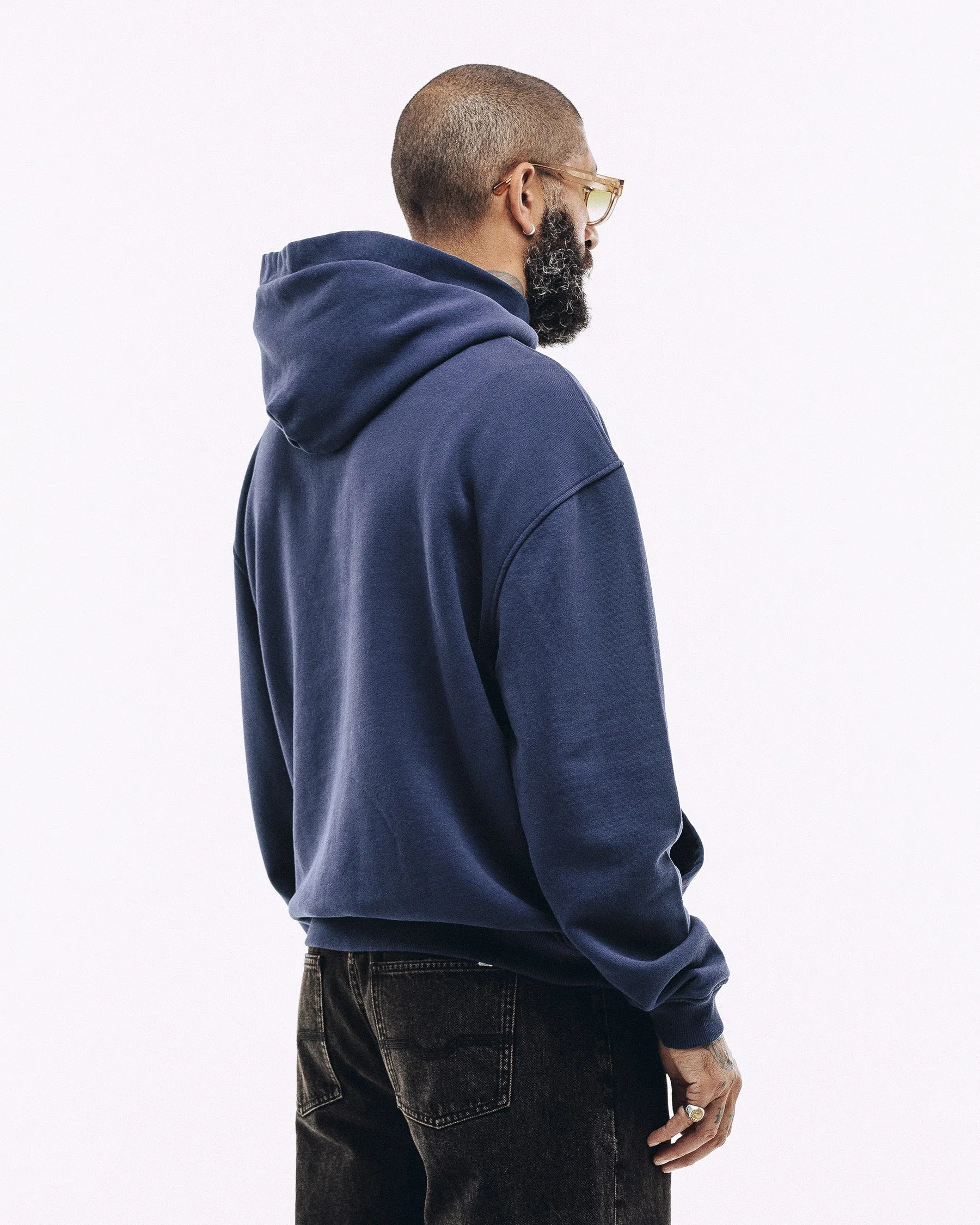Varsity Heavyweight Hoodie - Navy sold by P & Co product image thumbnail 4