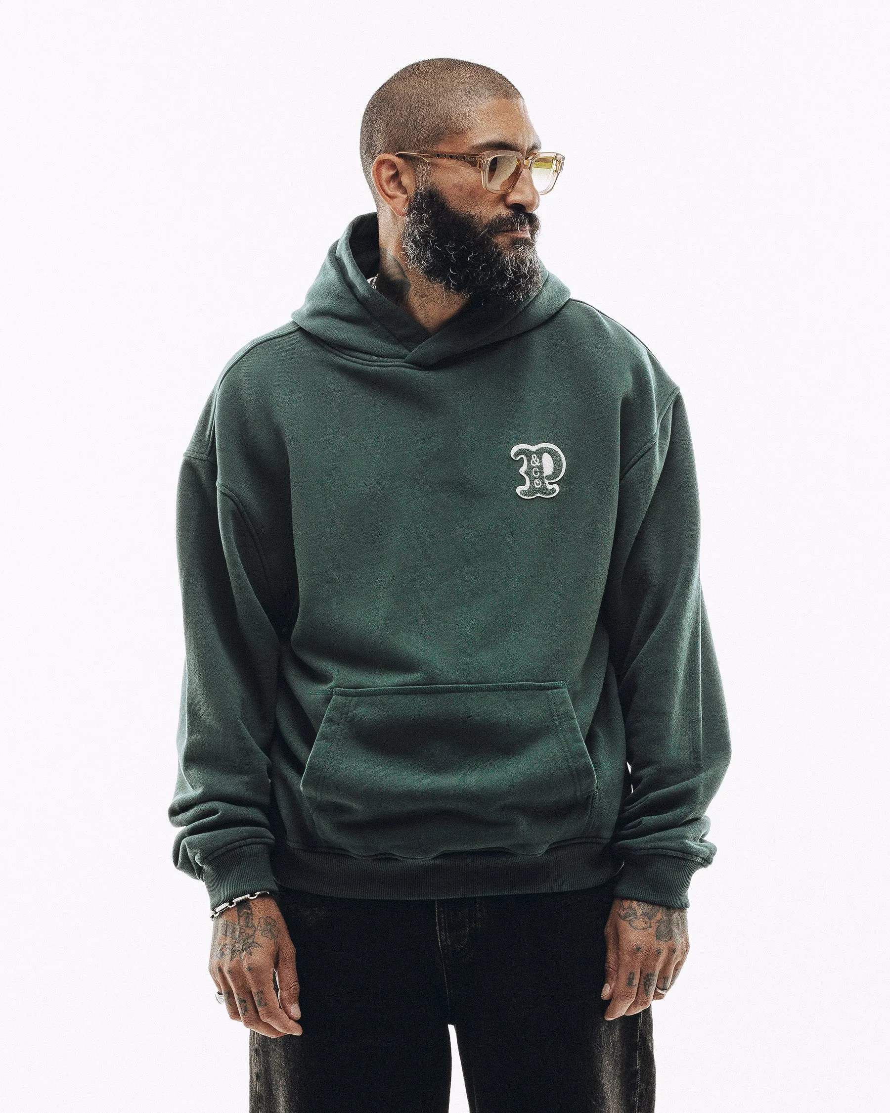 Varsity Heavyweight Hoodie - Woodland Green sold by P & Co product image thumbnail 2