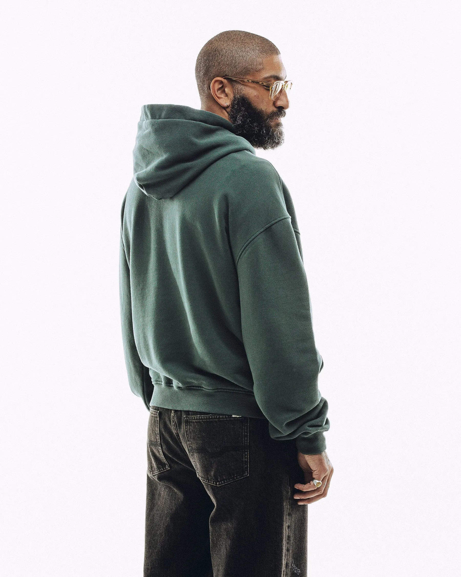 Varsity Heavyweight Hoodie - Woodland Green sold by P & Co product image thumbnail 4