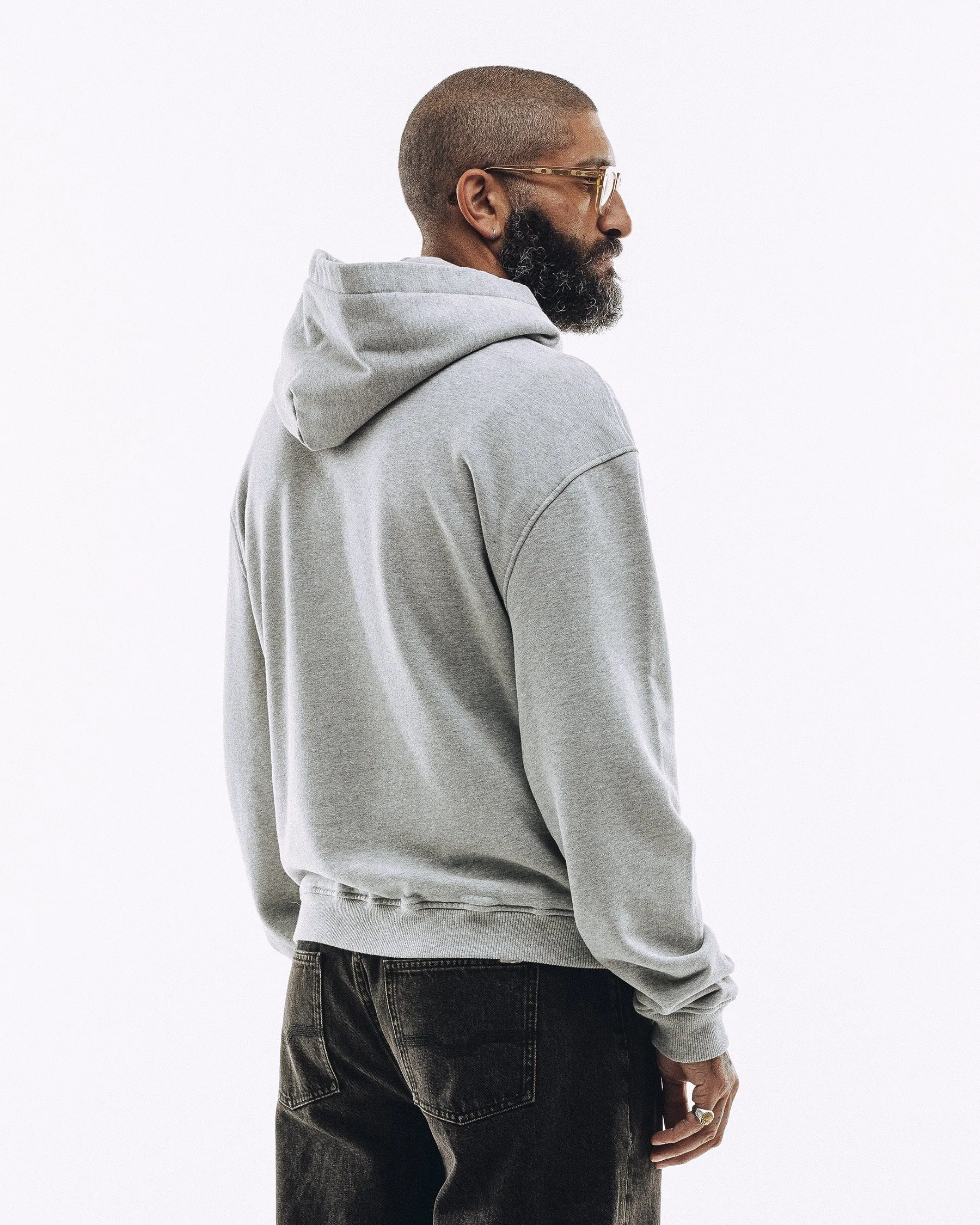 Varsity Heavyweight Hoodie - Grey Marl sold by P & Co product image thumbnail 5