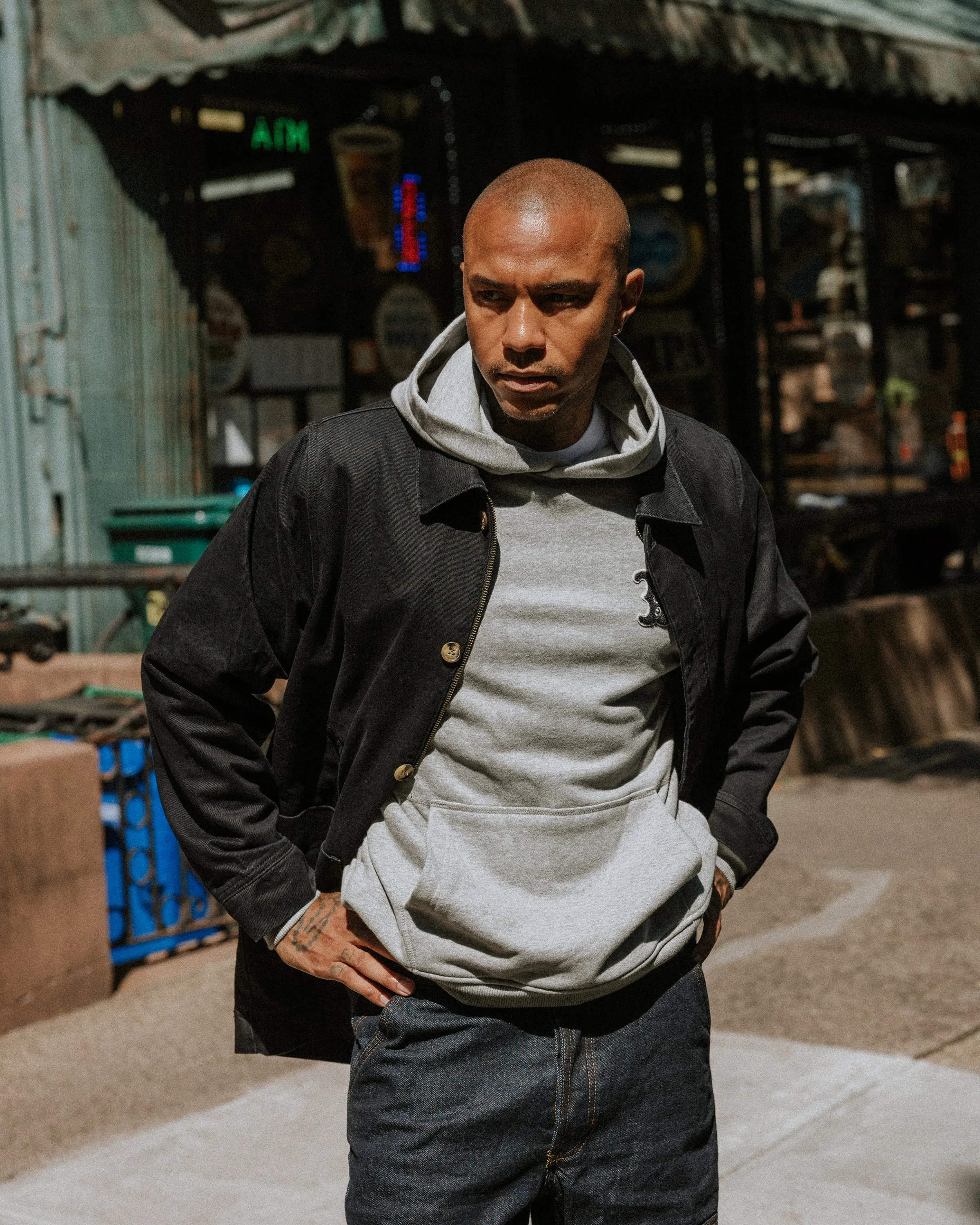 Varsity Heavyweight Hoodie - Grey Marl sold by P & Co product image thumbnail 4