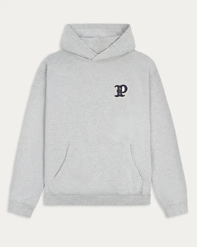Varsity Heavyweight Hoodie - Grey Marl sold by P & Co