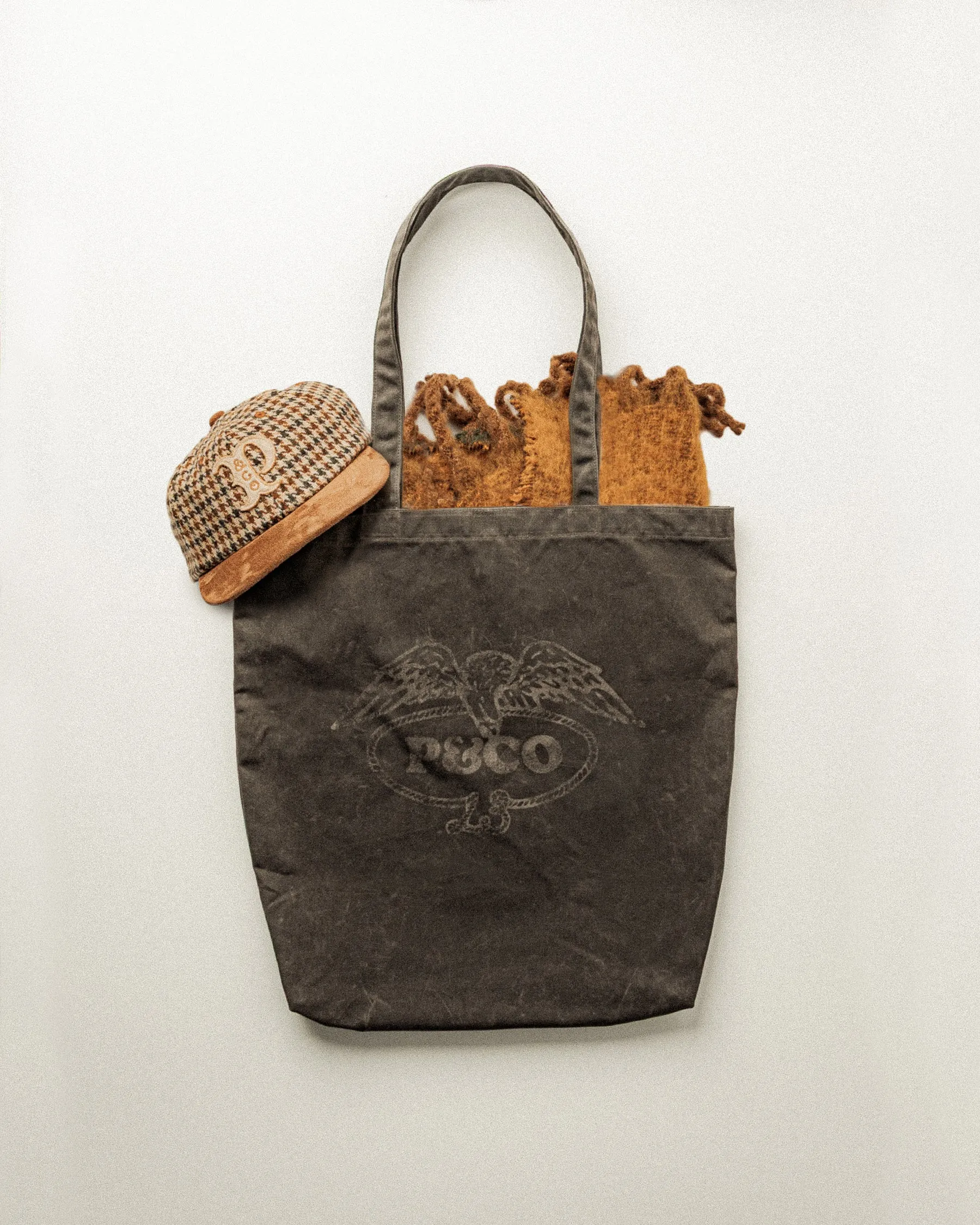 Eagle Lasso Waxed Tote Bag - Olive sold by P & Co