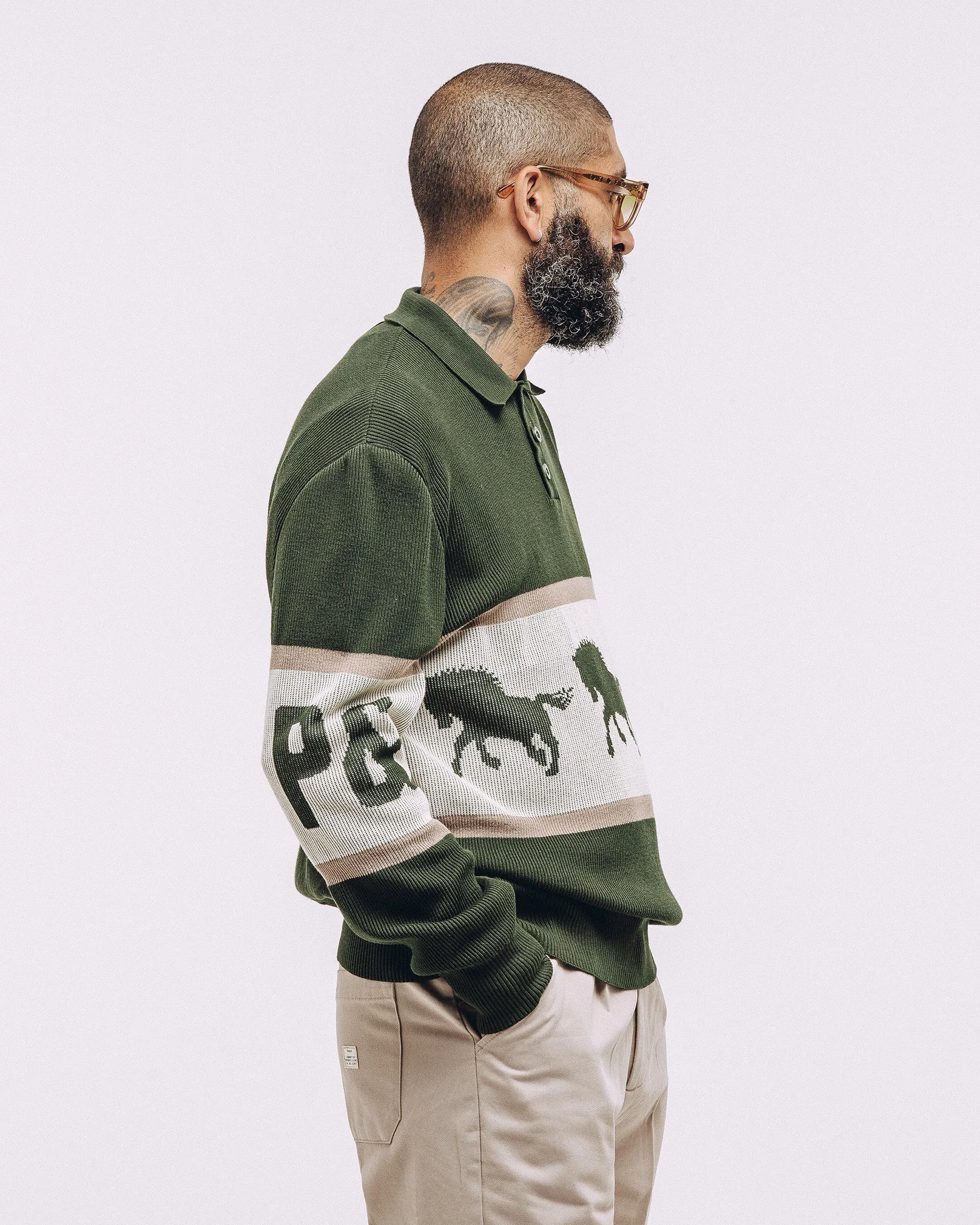 Bronco Knitted Polo Shirt - Olive sold by P & Co product image thumbnail 2