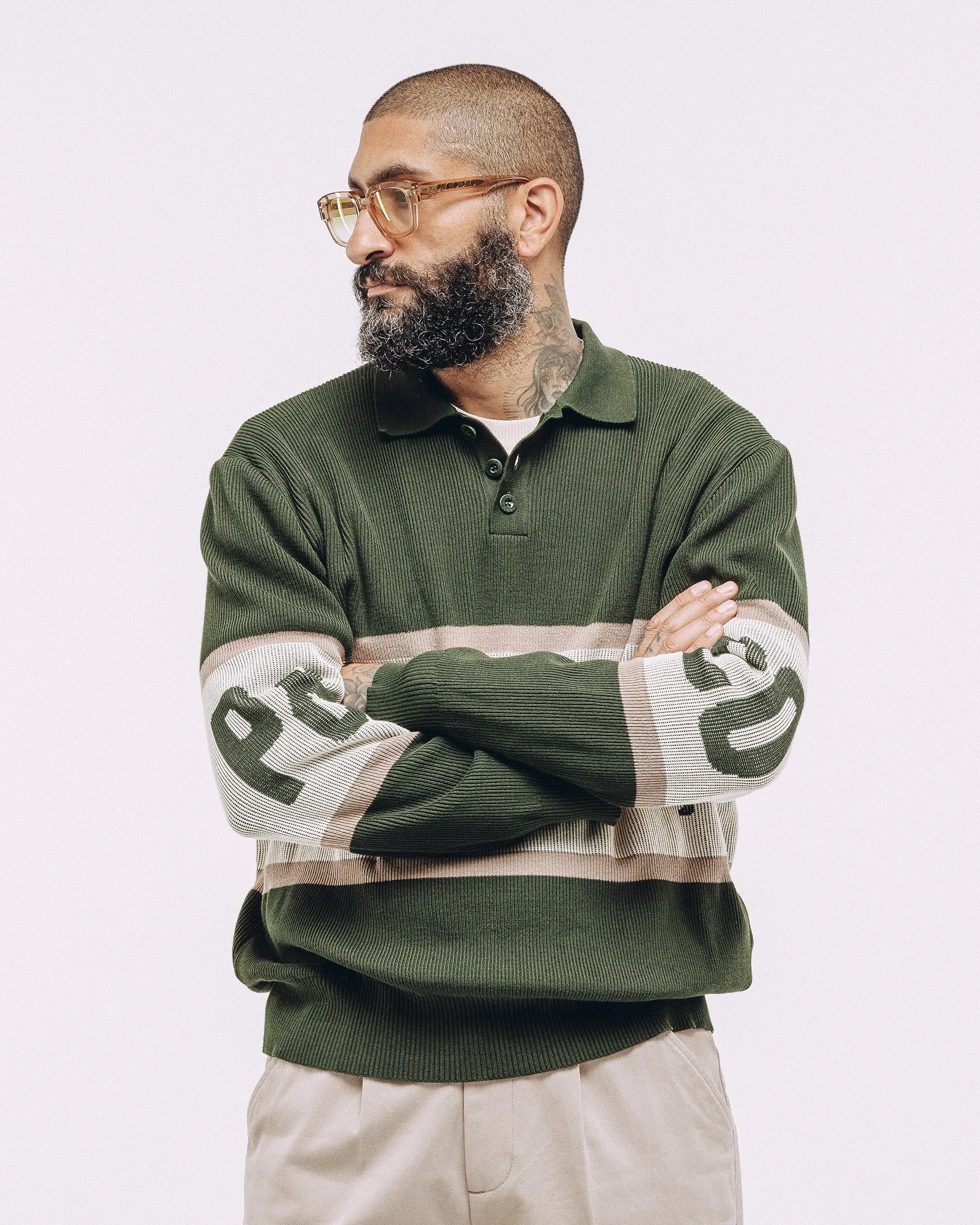 Bronco Knitted Polo Shirt - Olive sold by P & Co product image thumbnail 5