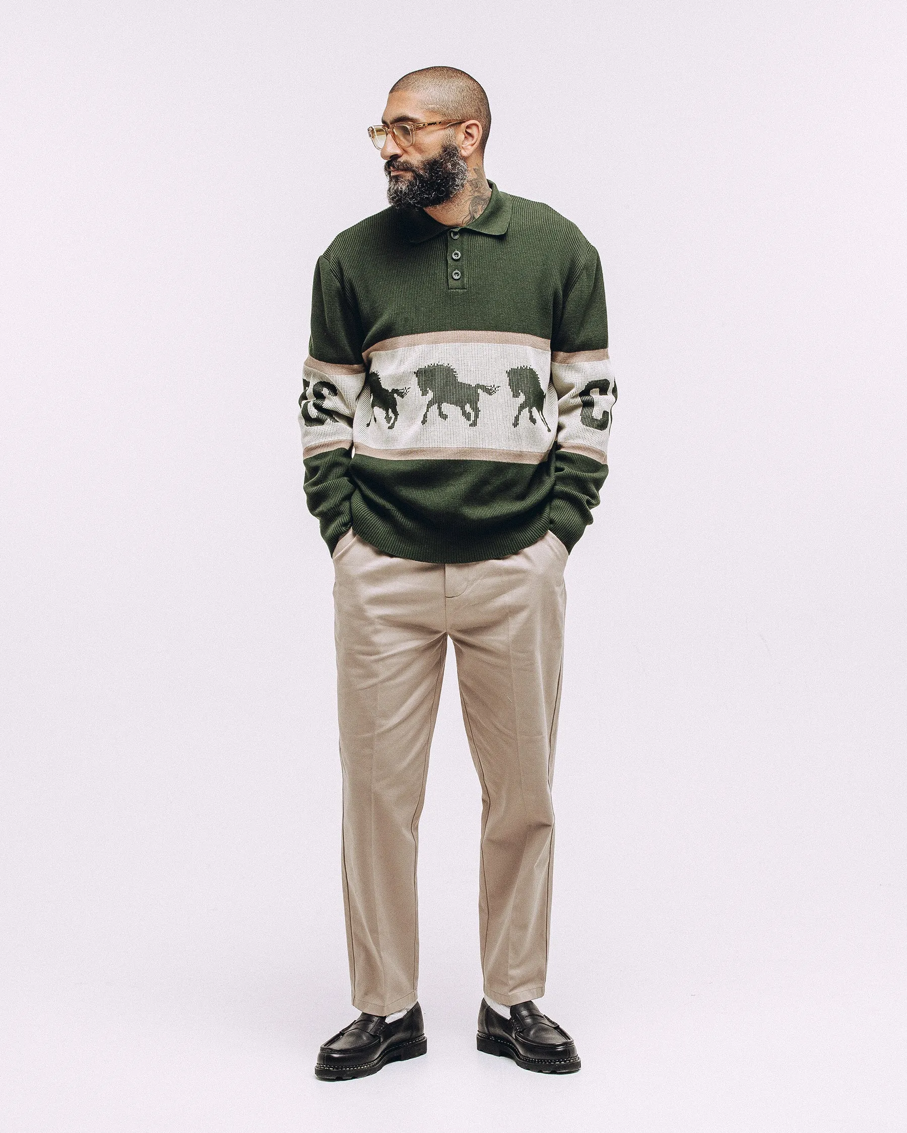 Bronco Knitted Polo Shirt - Olive sold by P & Co product image thumbnail 4