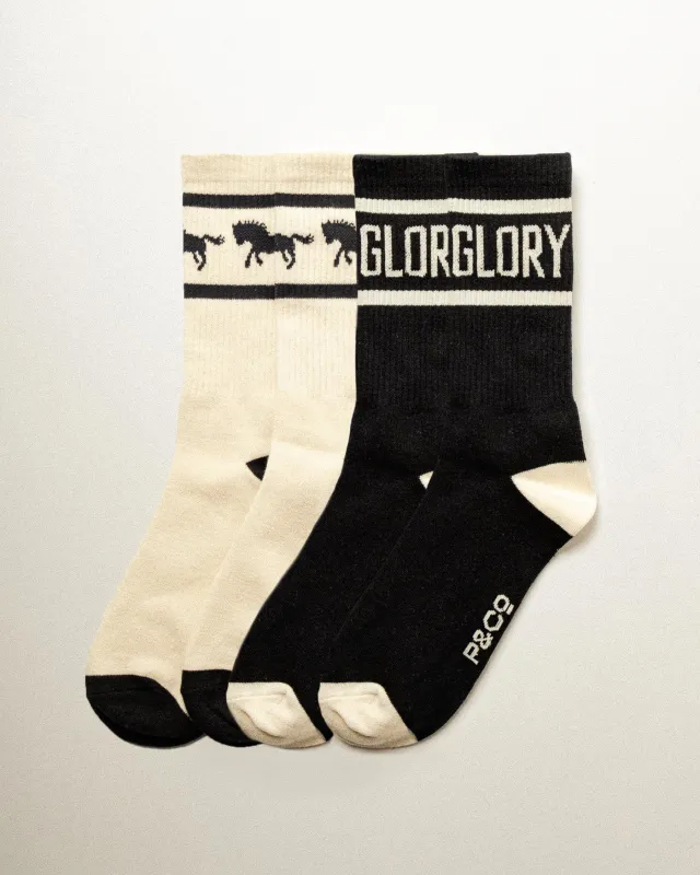 Bronco Socks 2 Pack - Black & Off White made by P & Co