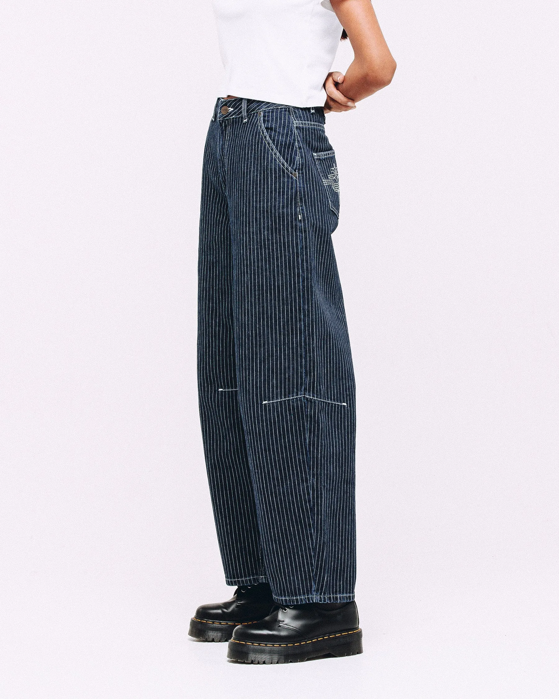 Grace Barrel Leg Jean - Blue Hickory sold by P & Co