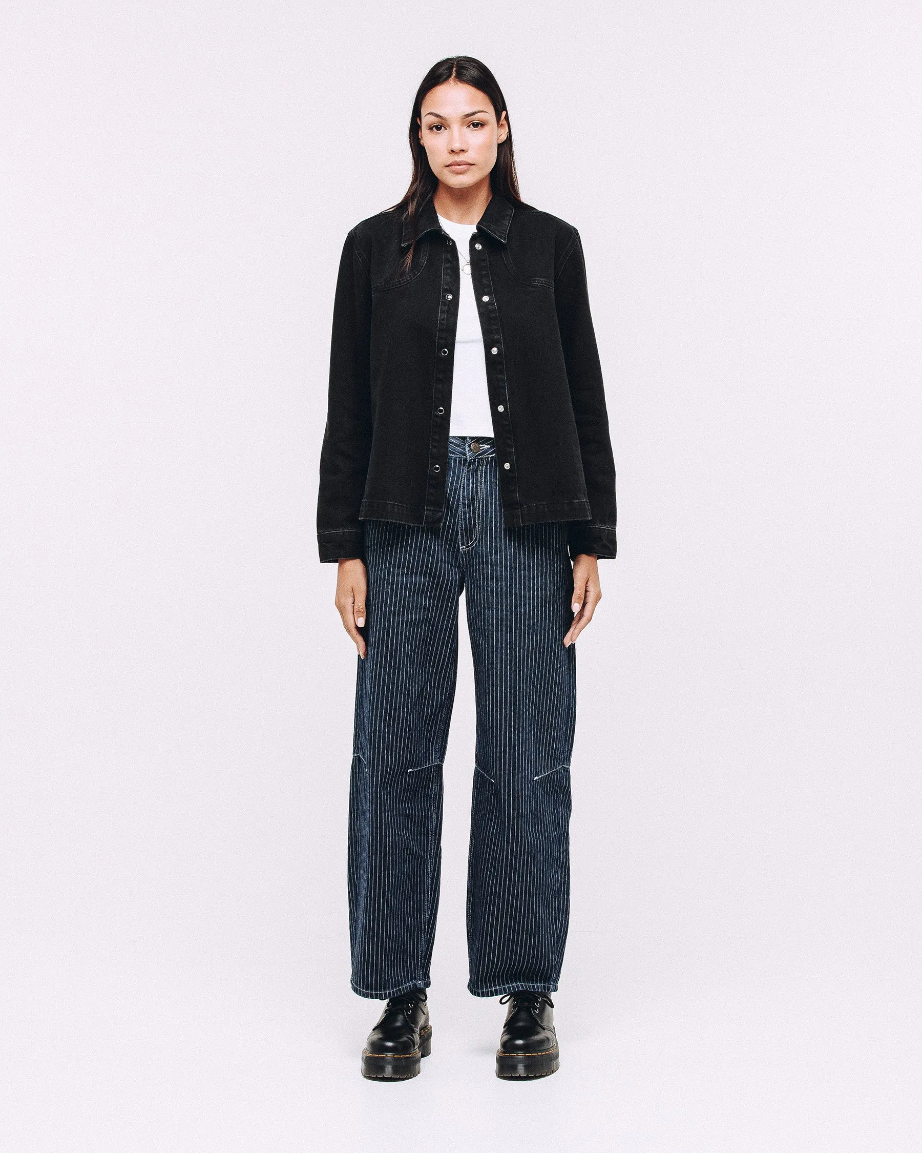 Ryder Embroidered Denim Shirt - Washed Black sold by P & Co product image thumbnail 4