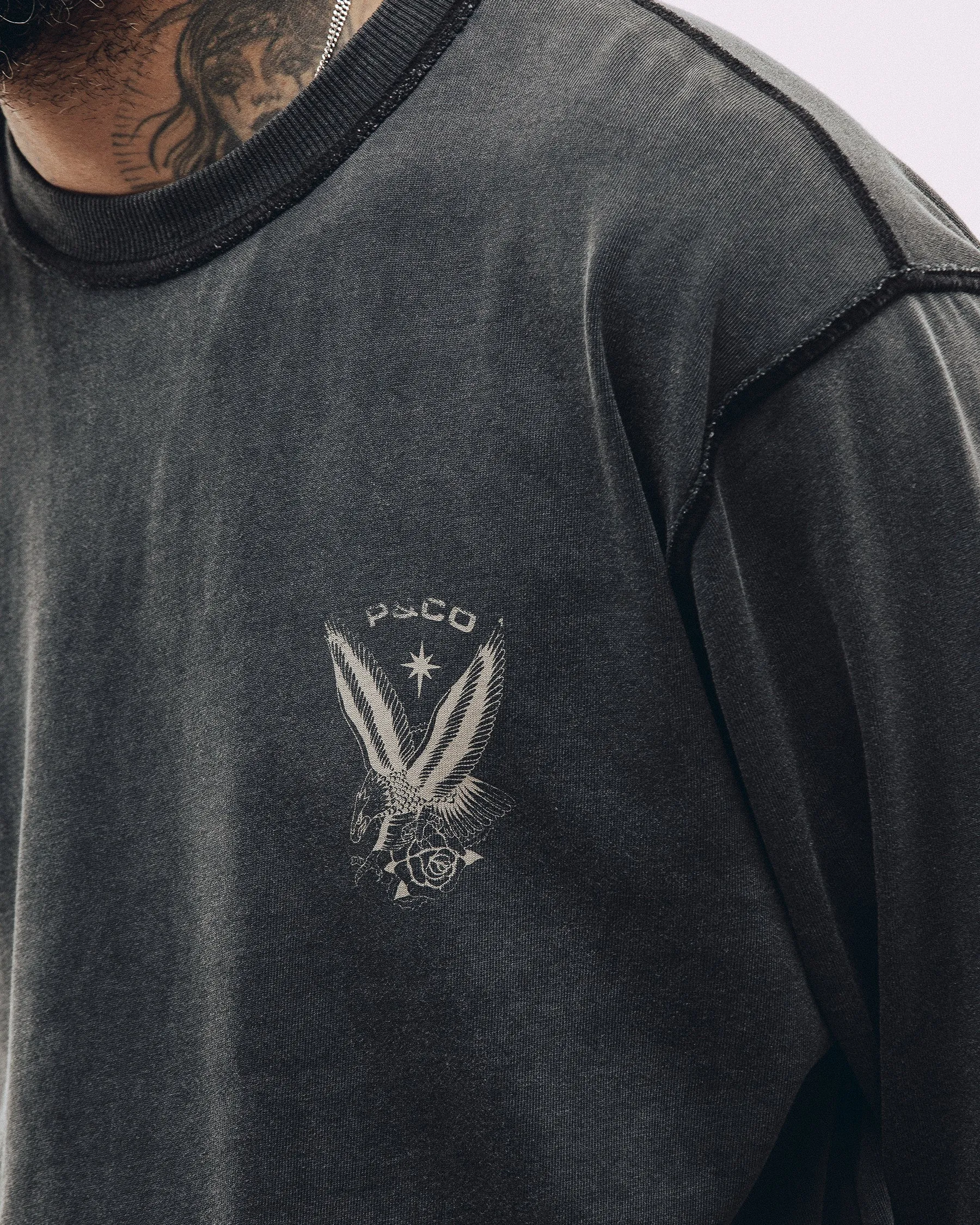 Eagle Flash Longsleeve T-Shirt - Acid Wash sold by P & Co product image thumbnail 5