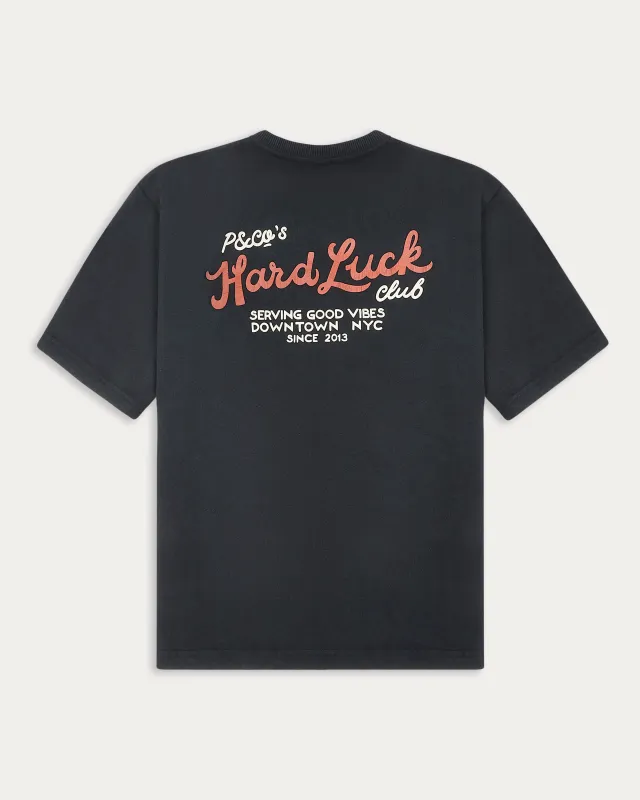 Hard Luck Club Boxy T-Shirt - Washed Black sold by P & Co