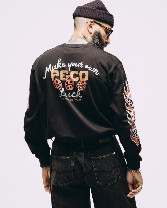 Make Your Own Luck Boxy&nbsp;Longsleeve - Washed Black sold by P & Co