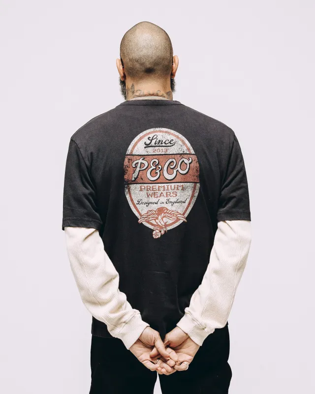 Premium Wears T-Shirt - Heavy Washed Black  sold by P & Co