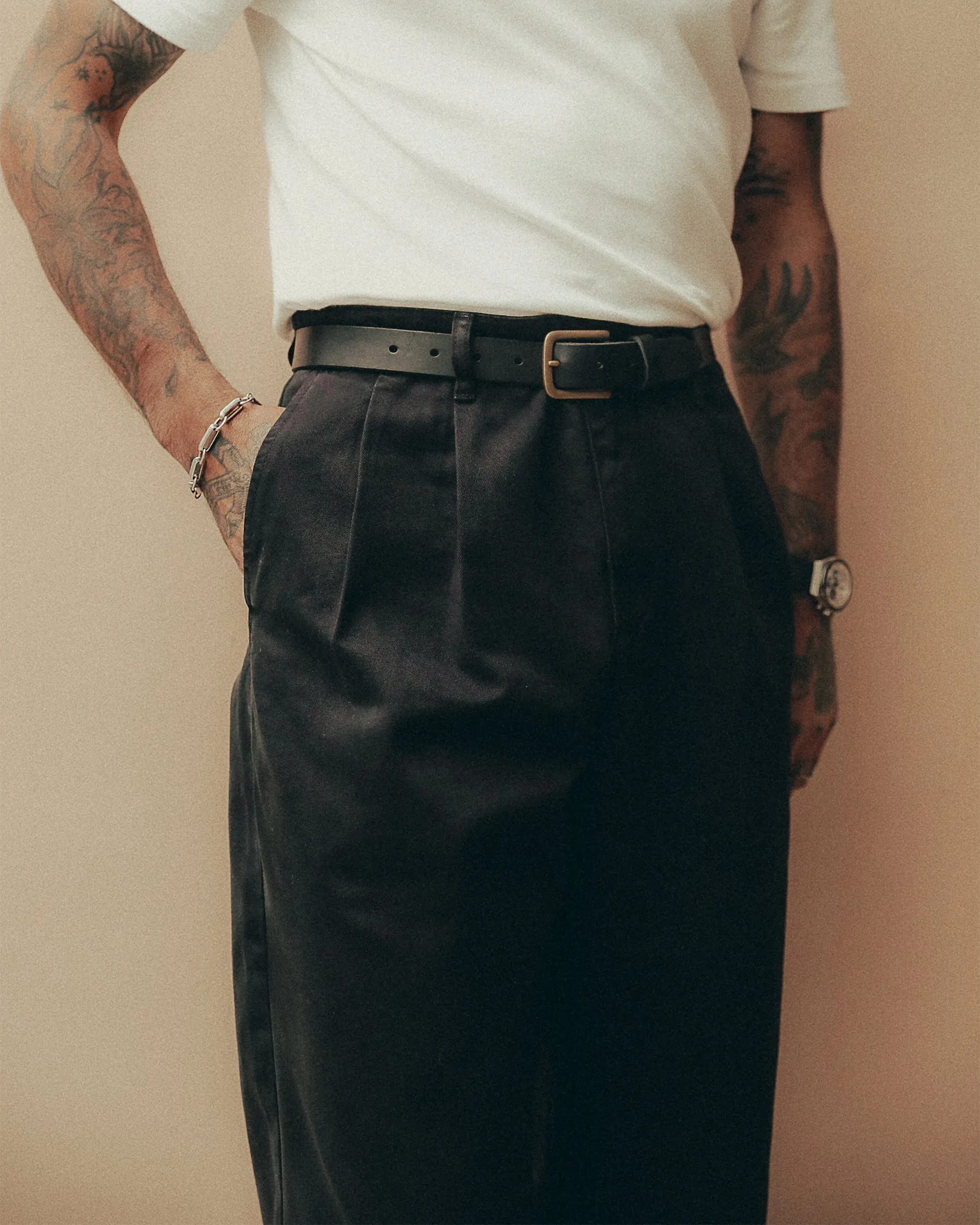 Union Pleated Pant - Black sold by P & Co product image thumbnail 2