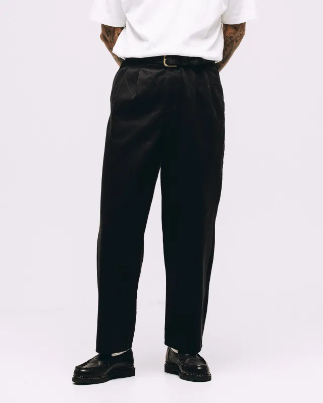 Union Pleated Pant - Black sold by P & Co