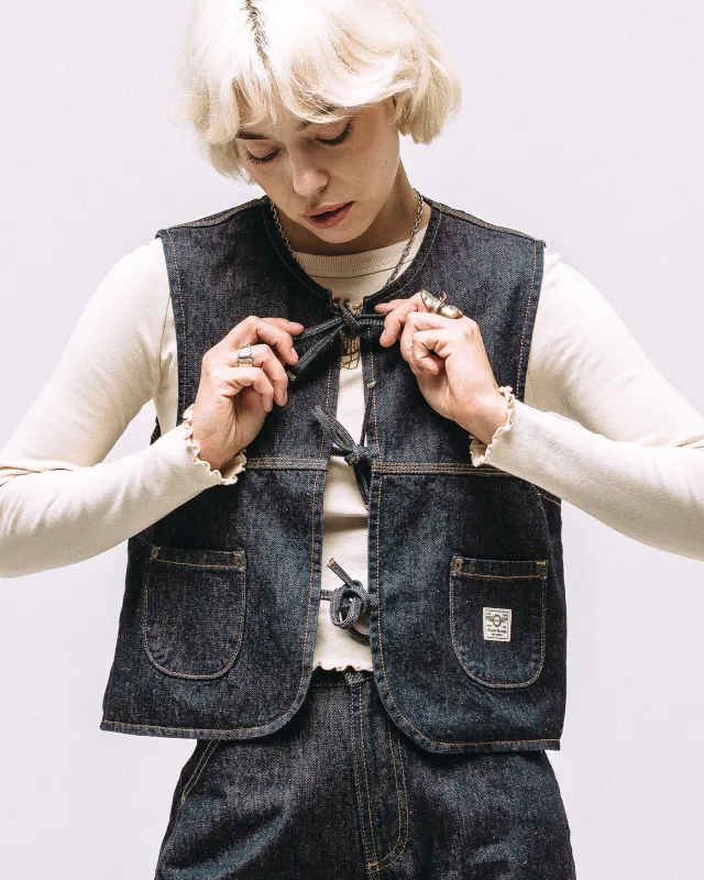 Nomad Denim Vest - Raw Indigo sold by P & Co