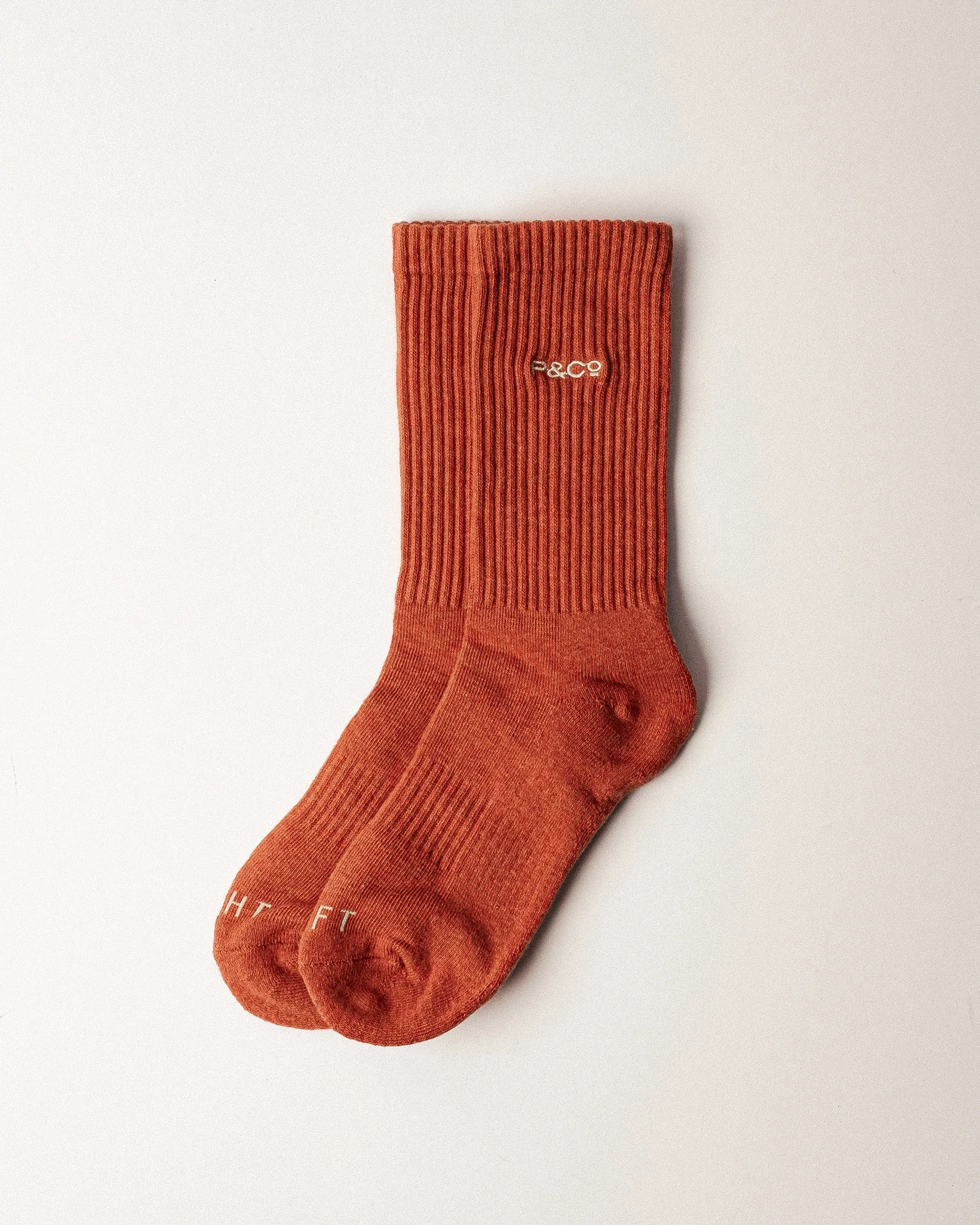 P&Co Essential Socks - Ecru & Burnt Orange sold by P & Co product image thumbnail 2