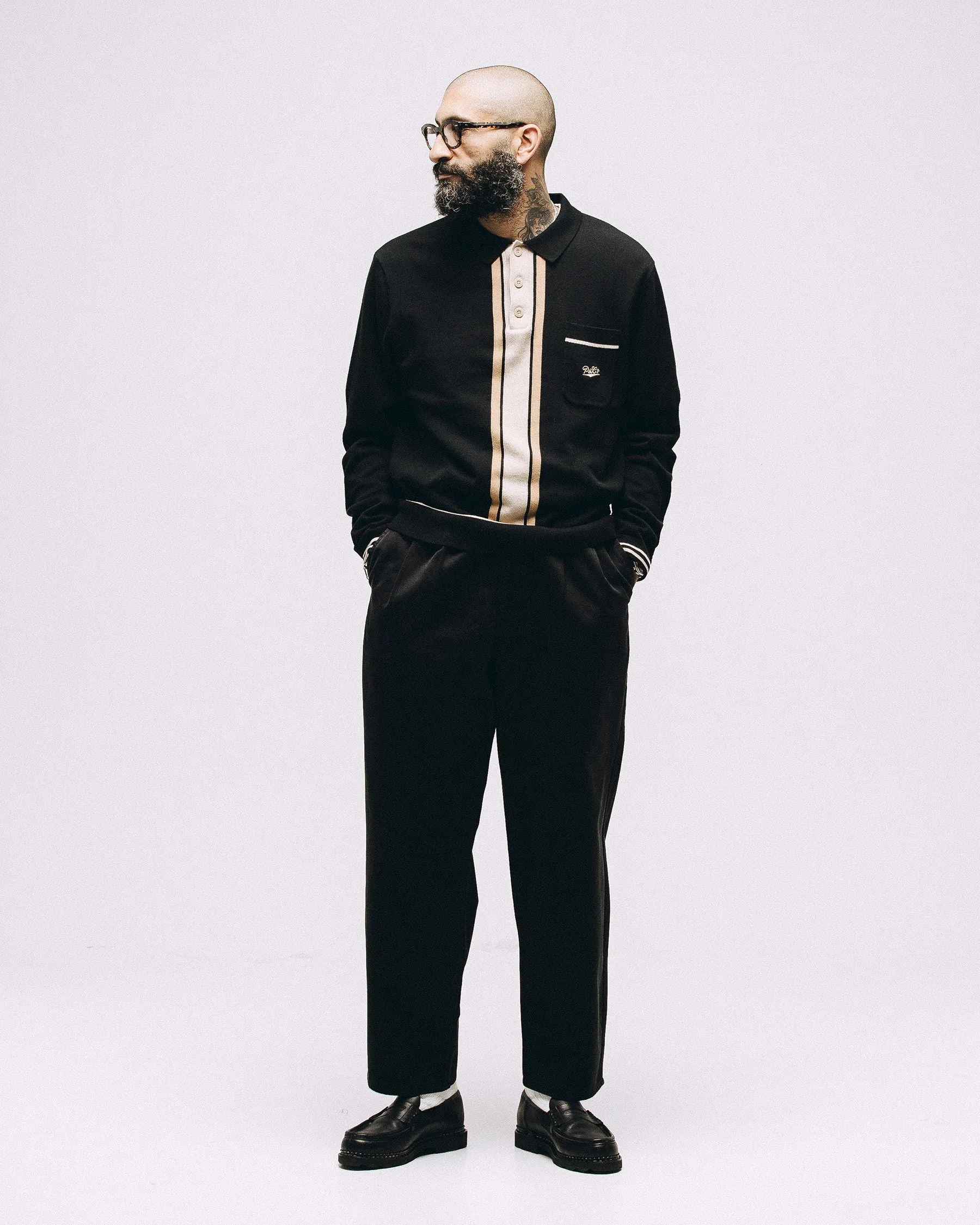 Isaac Longsleeve Knitted Polo - Black sold by P & Co product image thumbnail 4