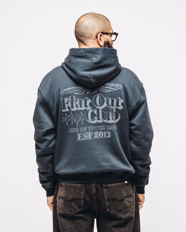 Flat Out Club Hoodie - Washed Black sold by P & Co