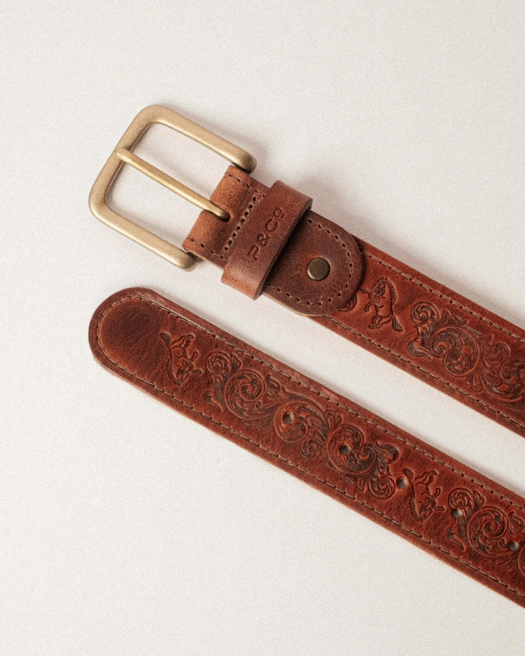 Bronco Leather Belt - Brown sold by P & Co product image thumbnail 5