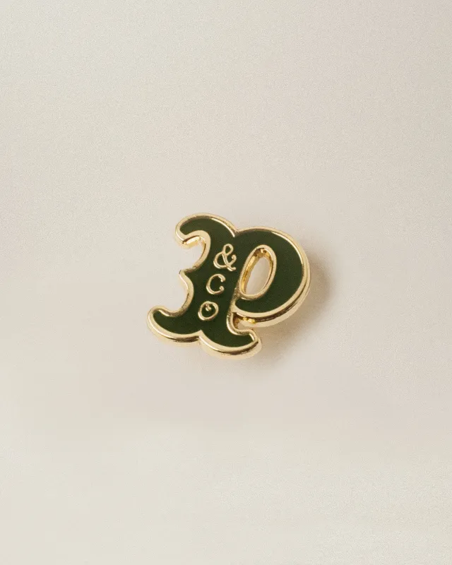Varsity Pin - Brass & Green sold by P & Co