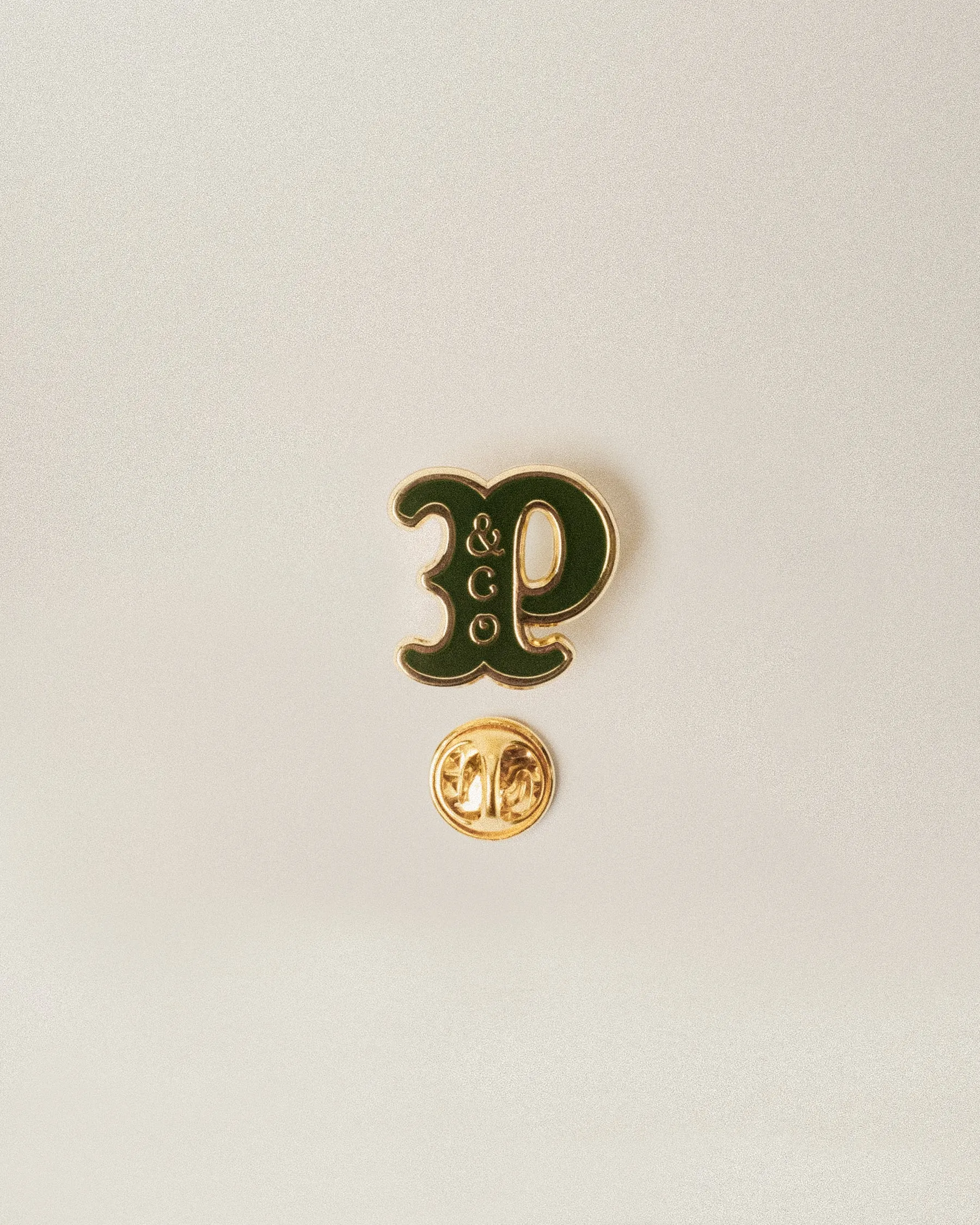 Varsity Pin - Brass & Green sold by P & Co product image thumbnail 2