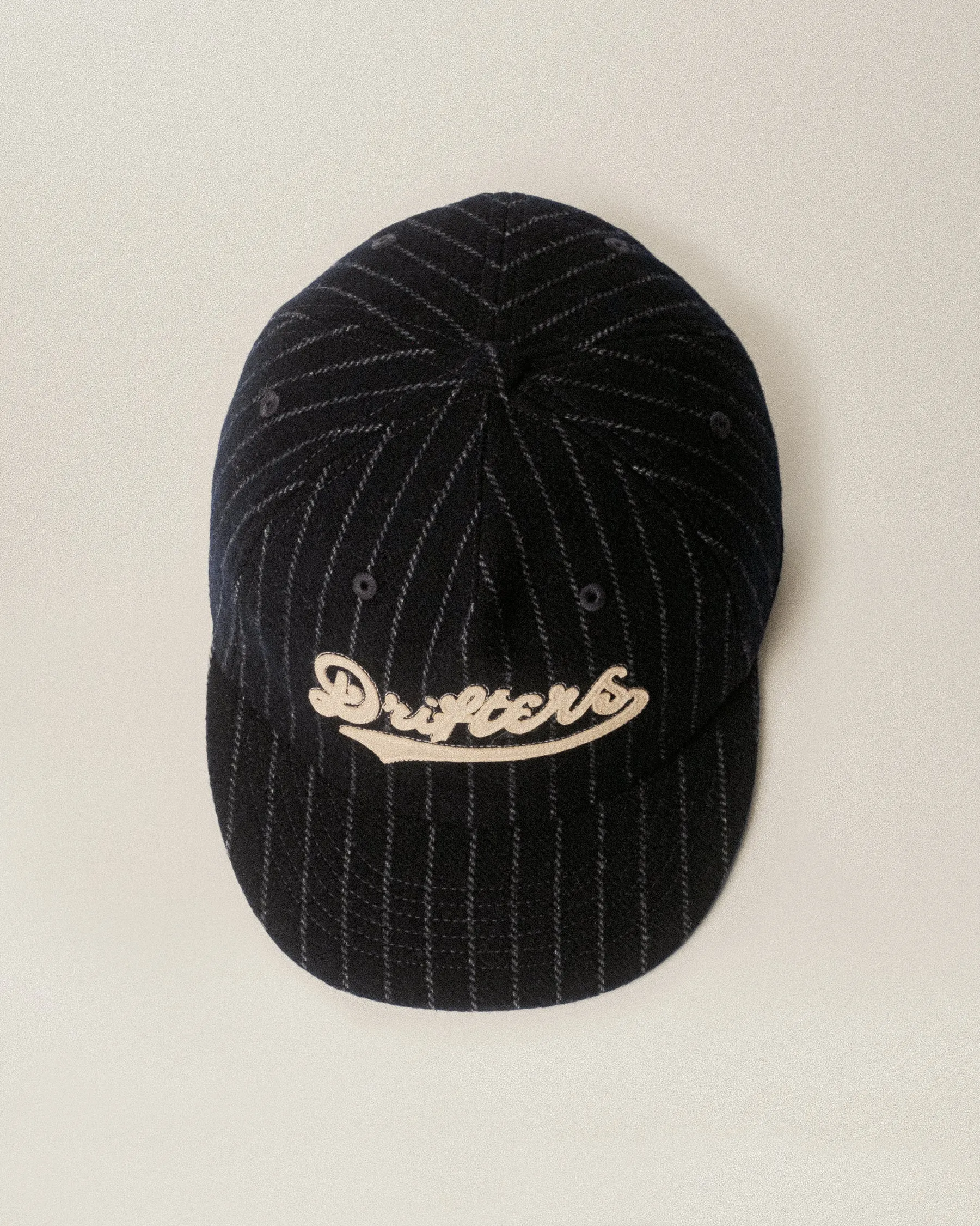 Drifters Wool 5 Panel Cap - Navy Pinstripe sold by P & Co product image thumbnail 4