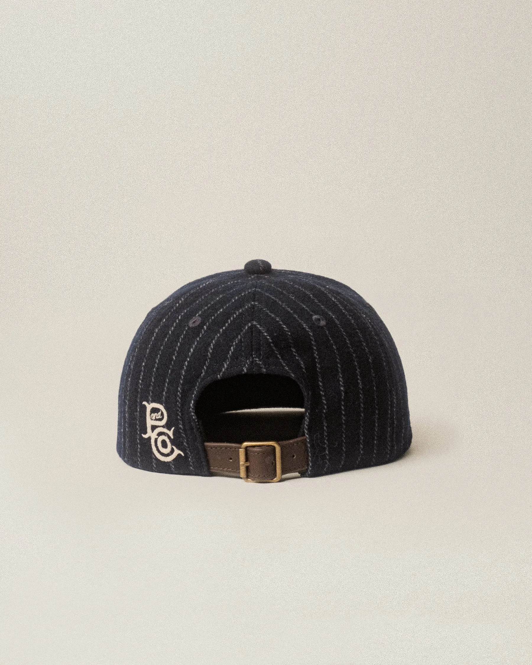 Drifters Wool 5 Panel Cap - Navy Pinstripe sold by P & Co product image thumbnail 5