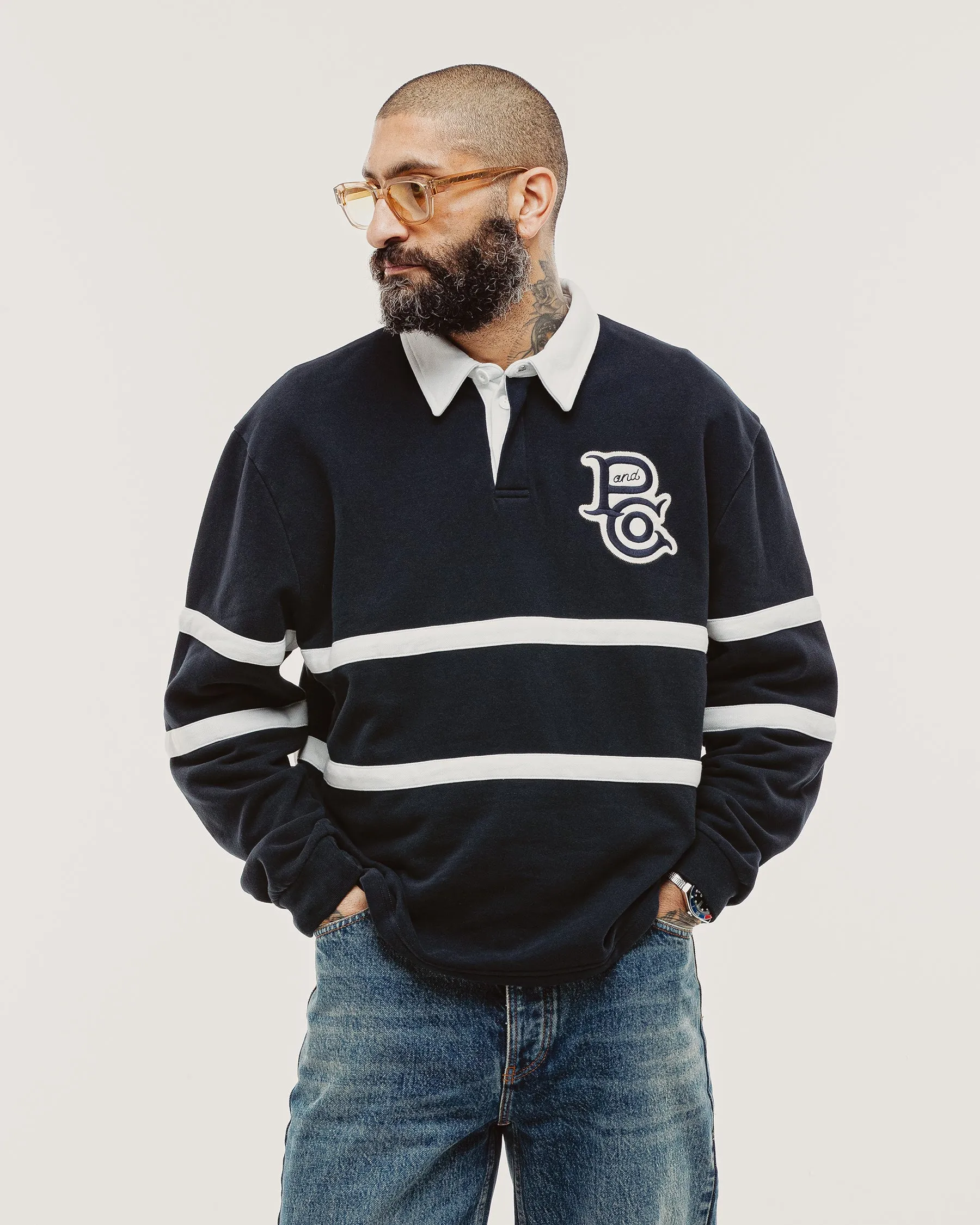 P&Co Classic Rugby Shirt - Navy sold by P & Co
