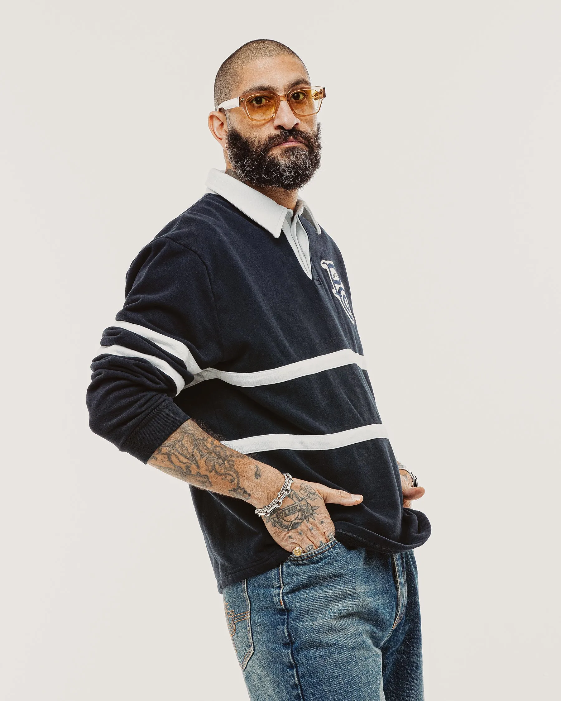 P&Co Classic Rugby Shirt - Navy sold by P & Co product image thumbnail 2