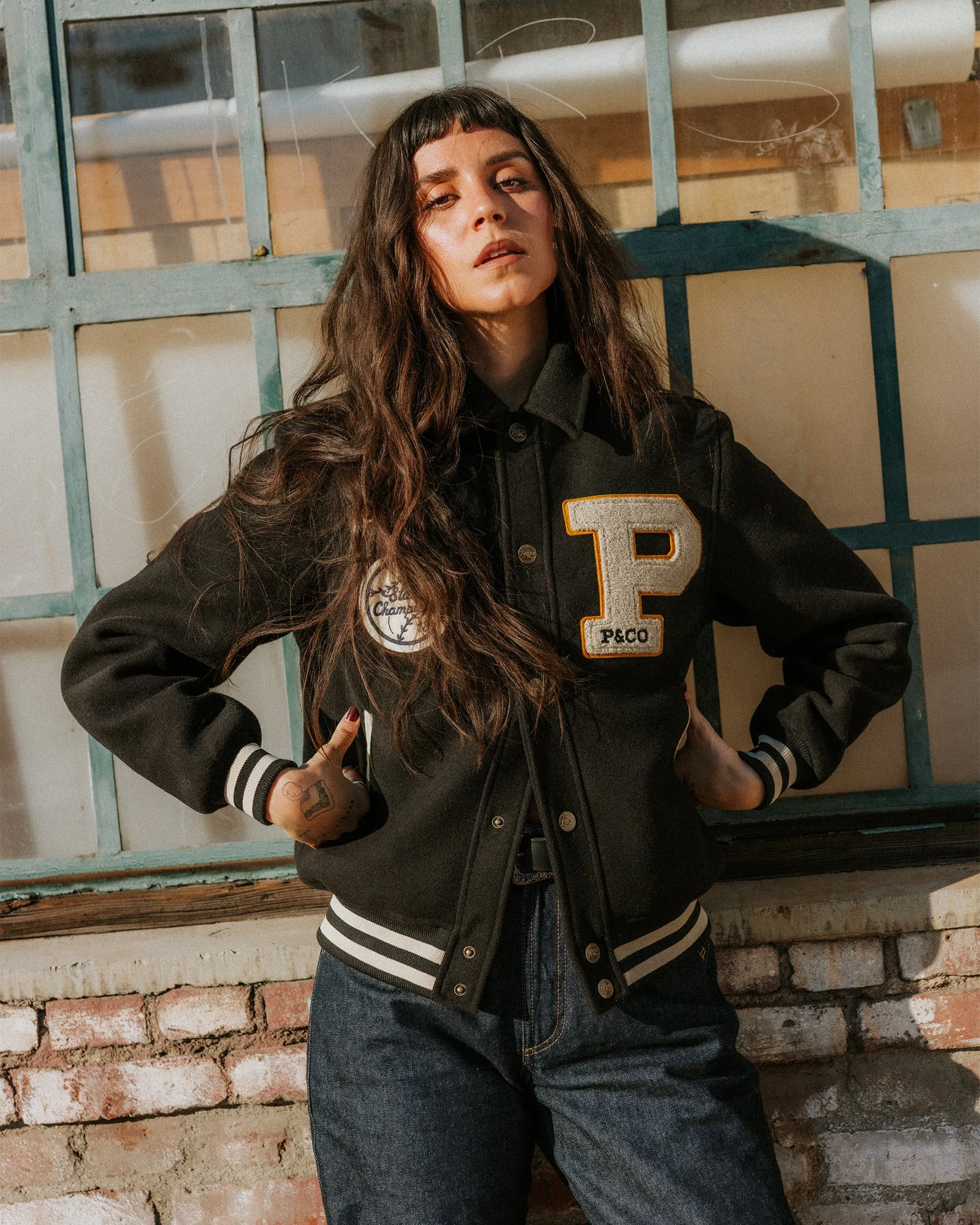 Drifters Letterman Jacket - Black sold by P & Co product image thumbnail 3