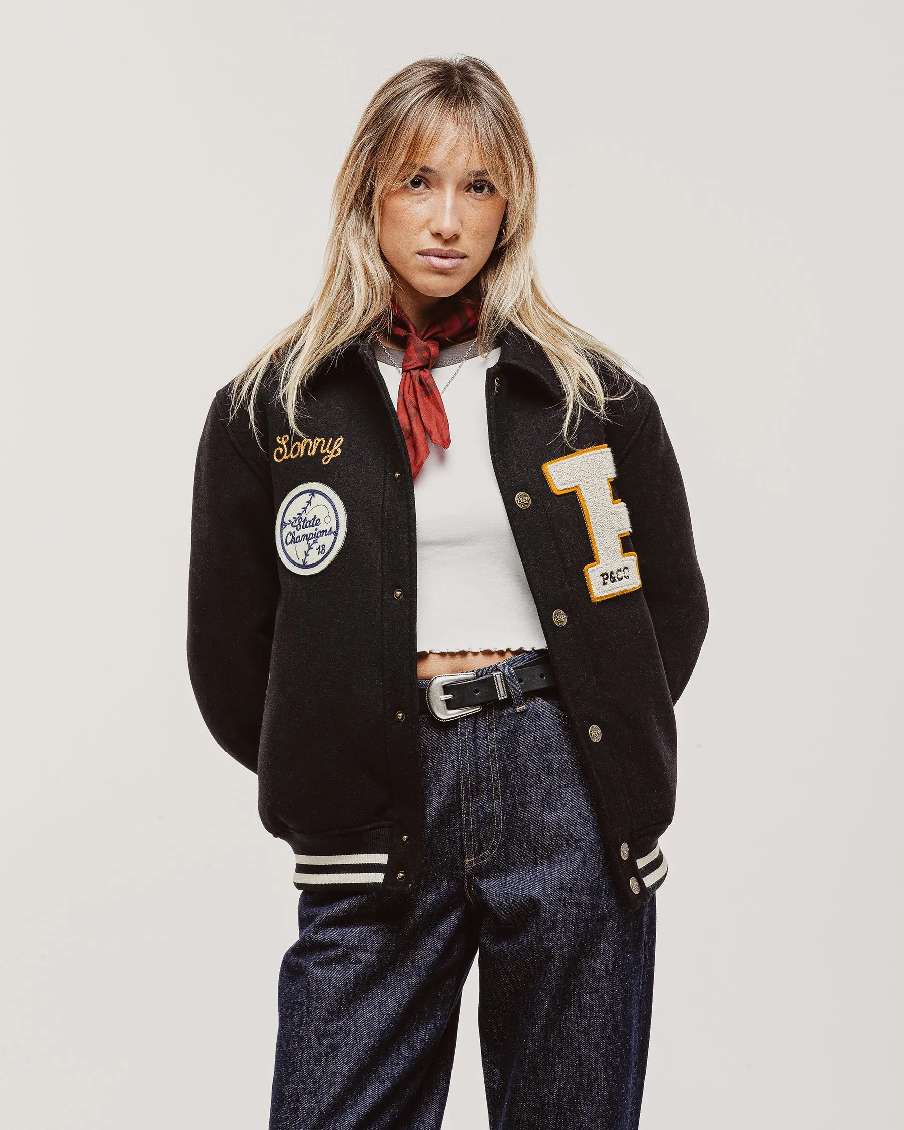 Drifters Letterman Jacket - Black sold by P & Co