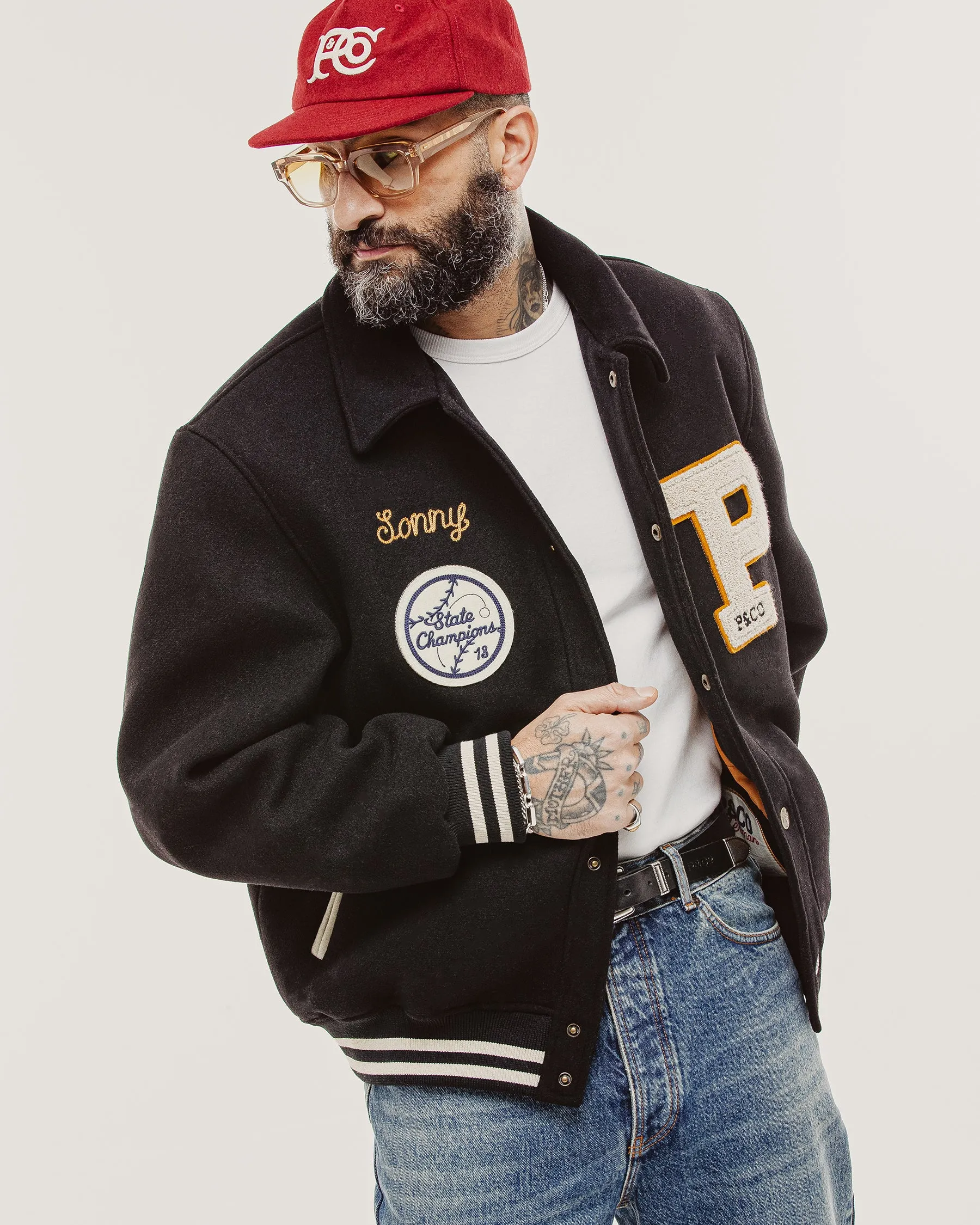 Drifters Letterman Jacket - Black sold by P & Co