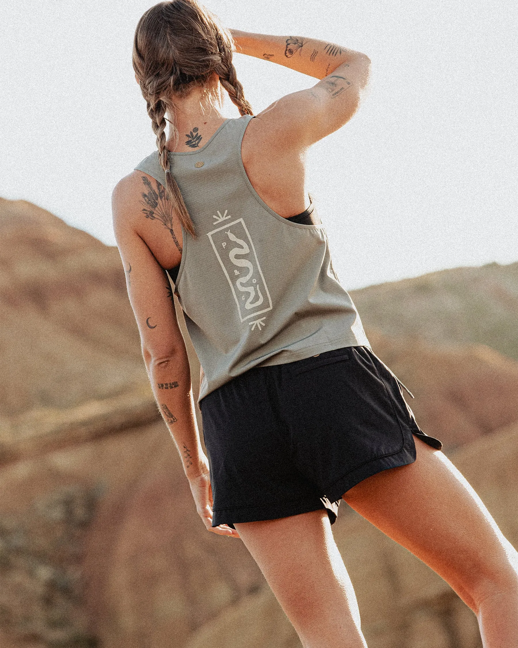 Snake & Sun Trail Singlet - Sage sold by P & Co