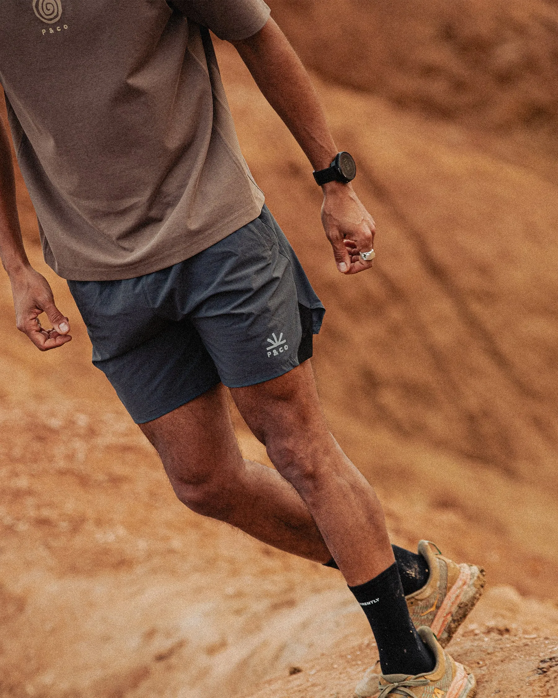 Sun Trail Shorts - Charcoal sold by P & Co product image thumbnail 4